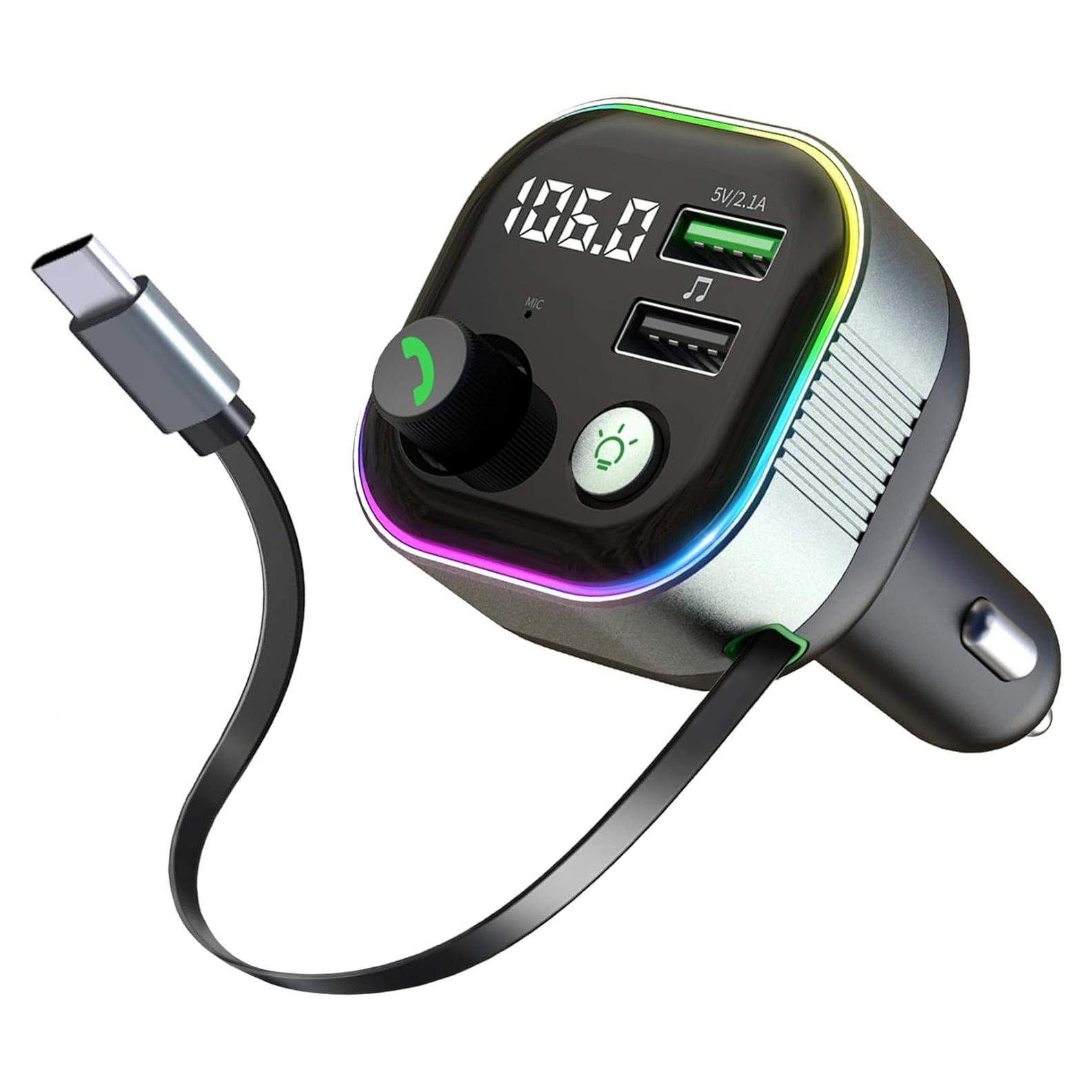 Adaptador Bluetooth 5.4 LIHAN para Coche con Cargador USB C 65W