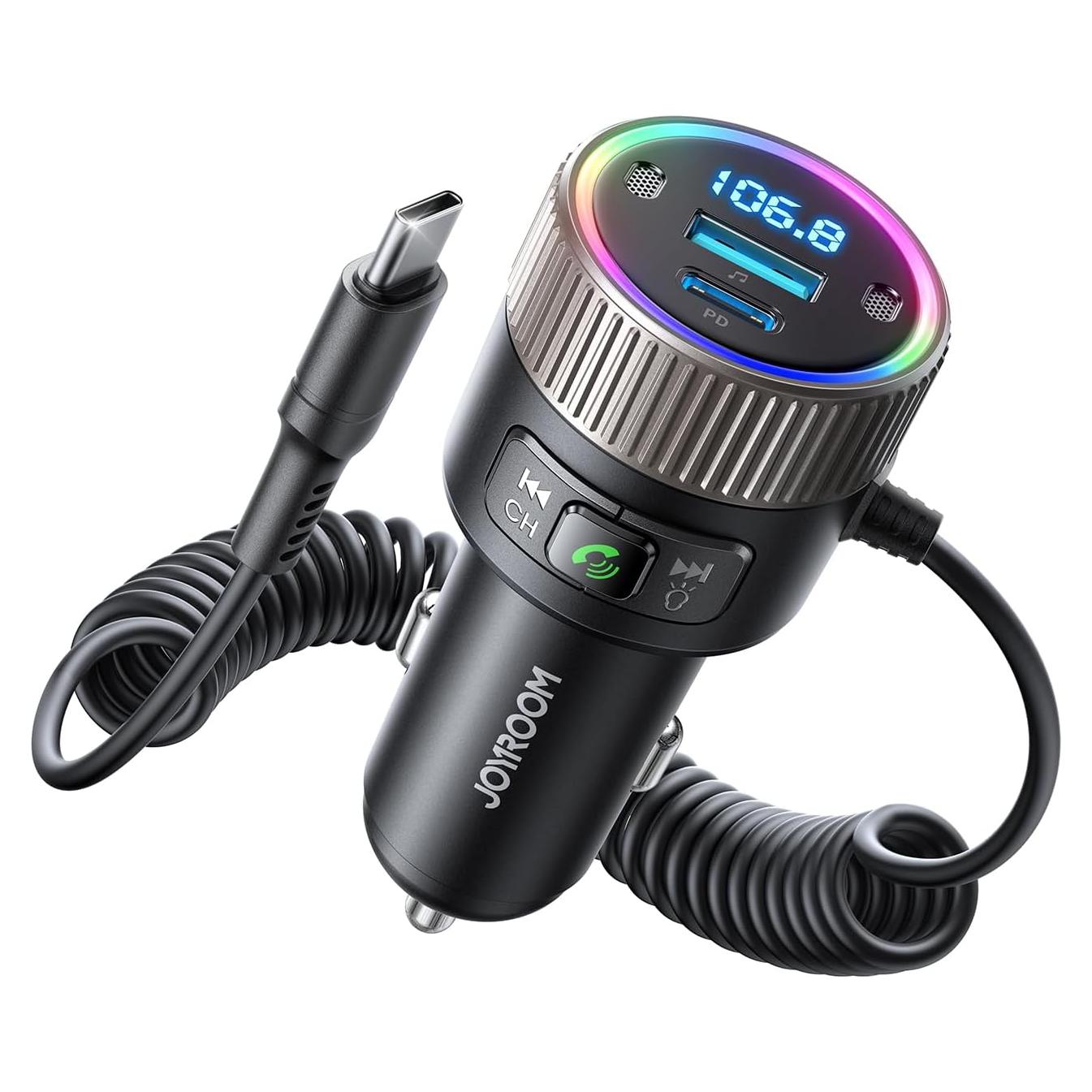 Transmisor FM Bluetooth 5.4 JOYROOM JR-CCB02 Carga Rápida 60W