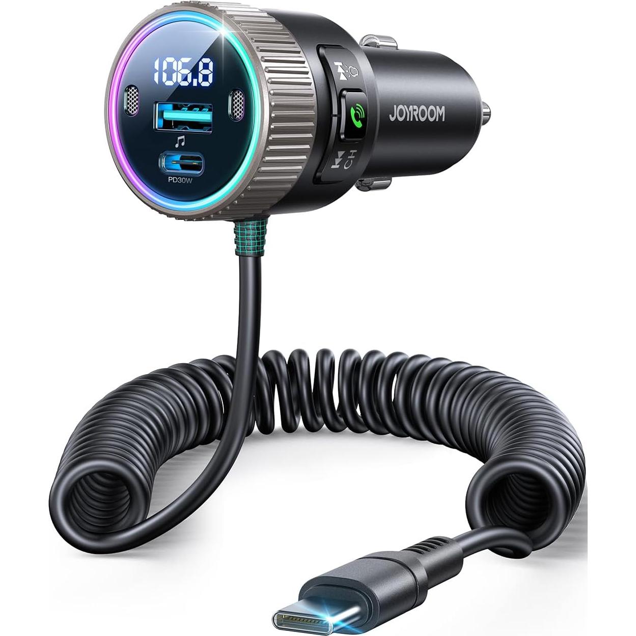 Transmisor FM Bluetooth 5.4 JOYROOM JR-CCB02 Carga Rápida 60W