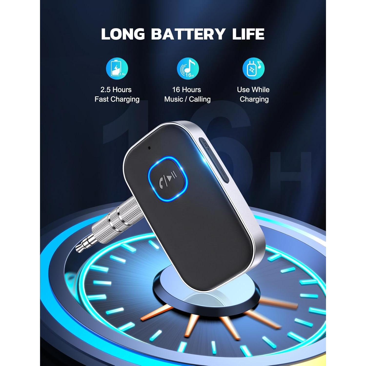 Receptor Bluetooth COMSOON J22 para Coche y Casa, 16H Batería