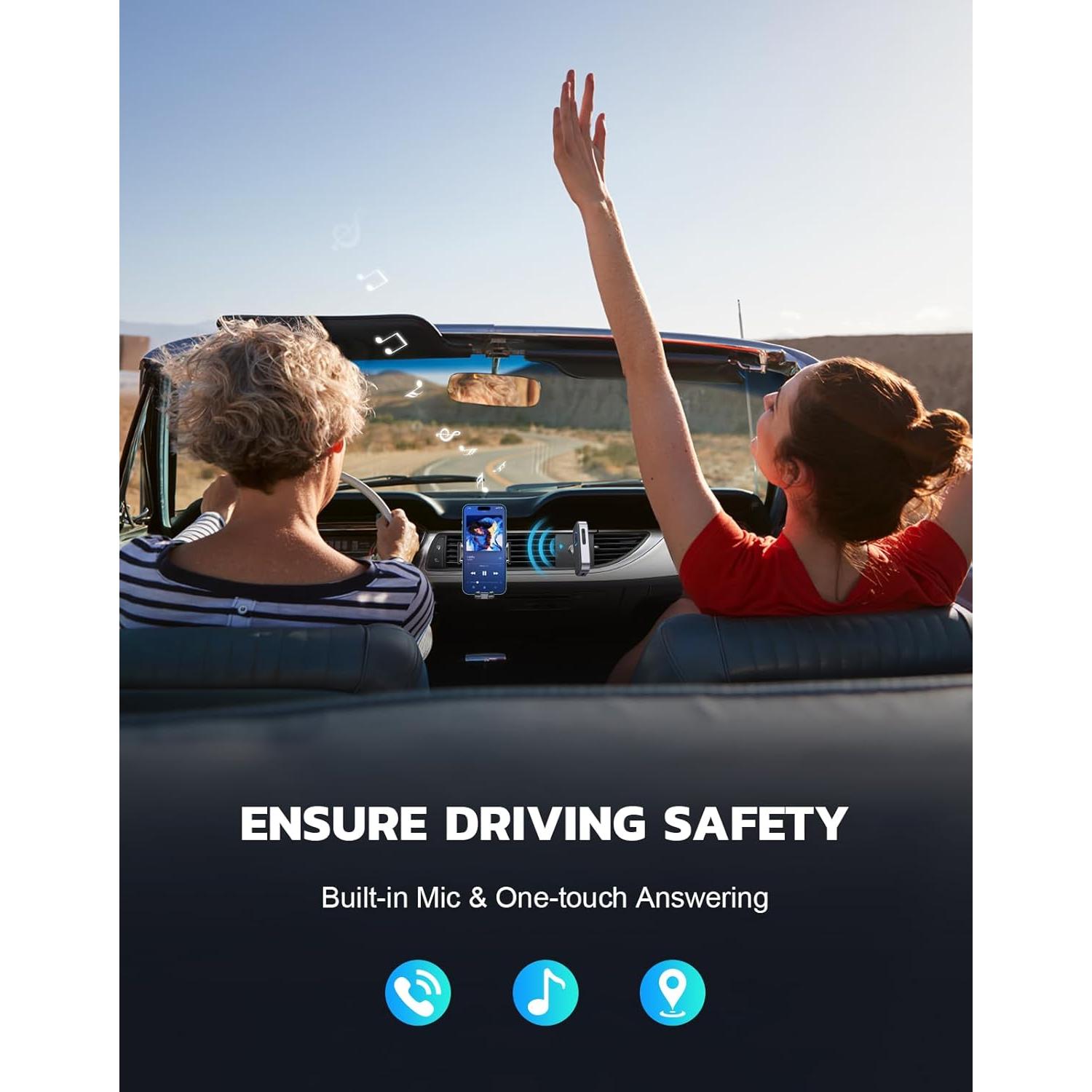 Receptor Bluetooth COMSOON J22 para Coche y Casa, 16H Batería