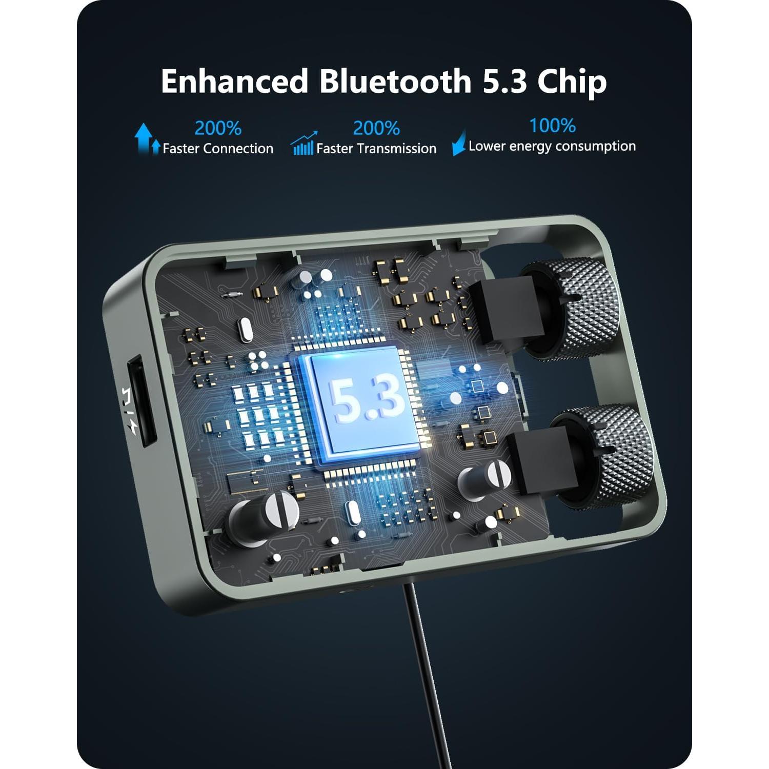 Adaptador Bluetooth LENCENT MT03 para Coche con Carga Rápida