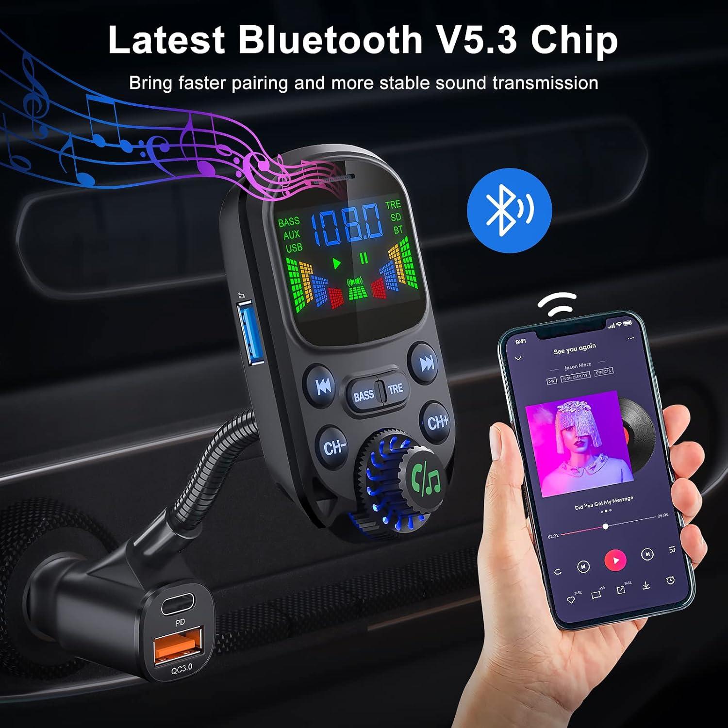 Transmisor FM Bluetooth 5.3 SOARUN PD30W Carga Rápida USB