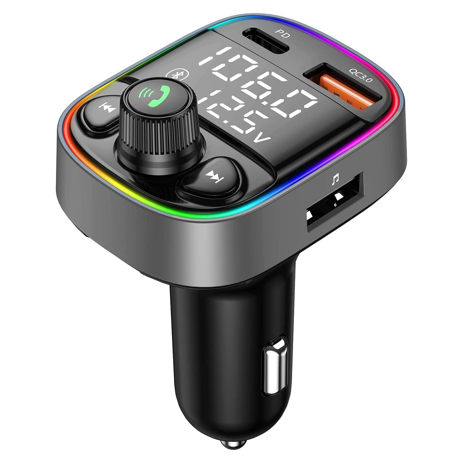 Adaptador Bluetooth para Coche LIHAN C87B, Cargador QC3.0, Llamadas Manos Libres