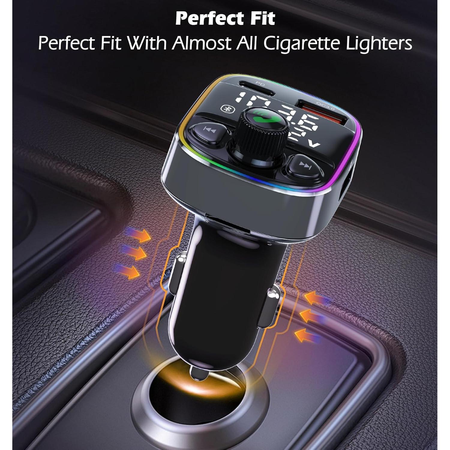 Adaptador Bluetooth para Coche LIHAN C87B, Cargador QC3.0, Llamadas Manos Libres