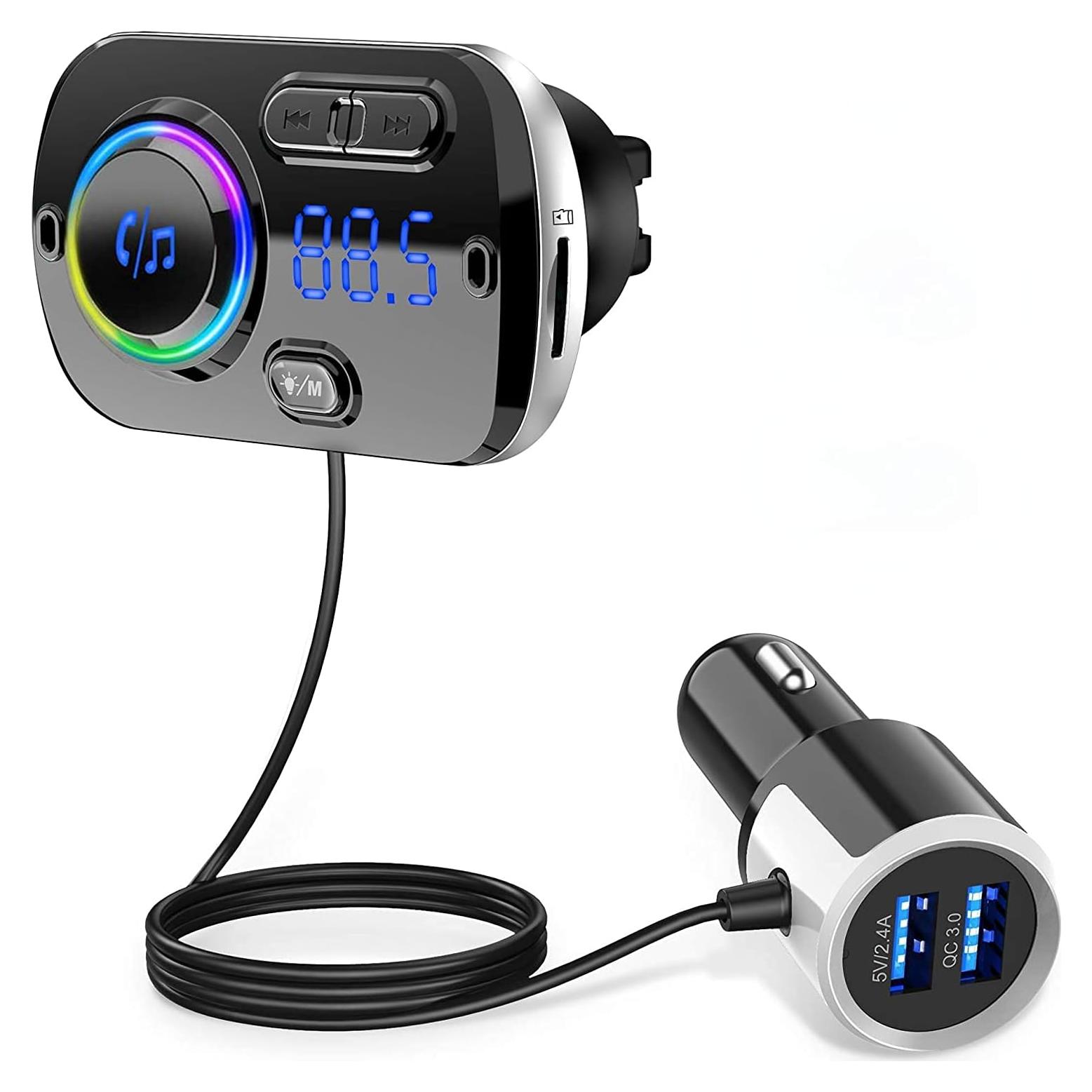 Transmisor FM Bluetooth 5.0 Arestech con Carga Rápida QC 3.0