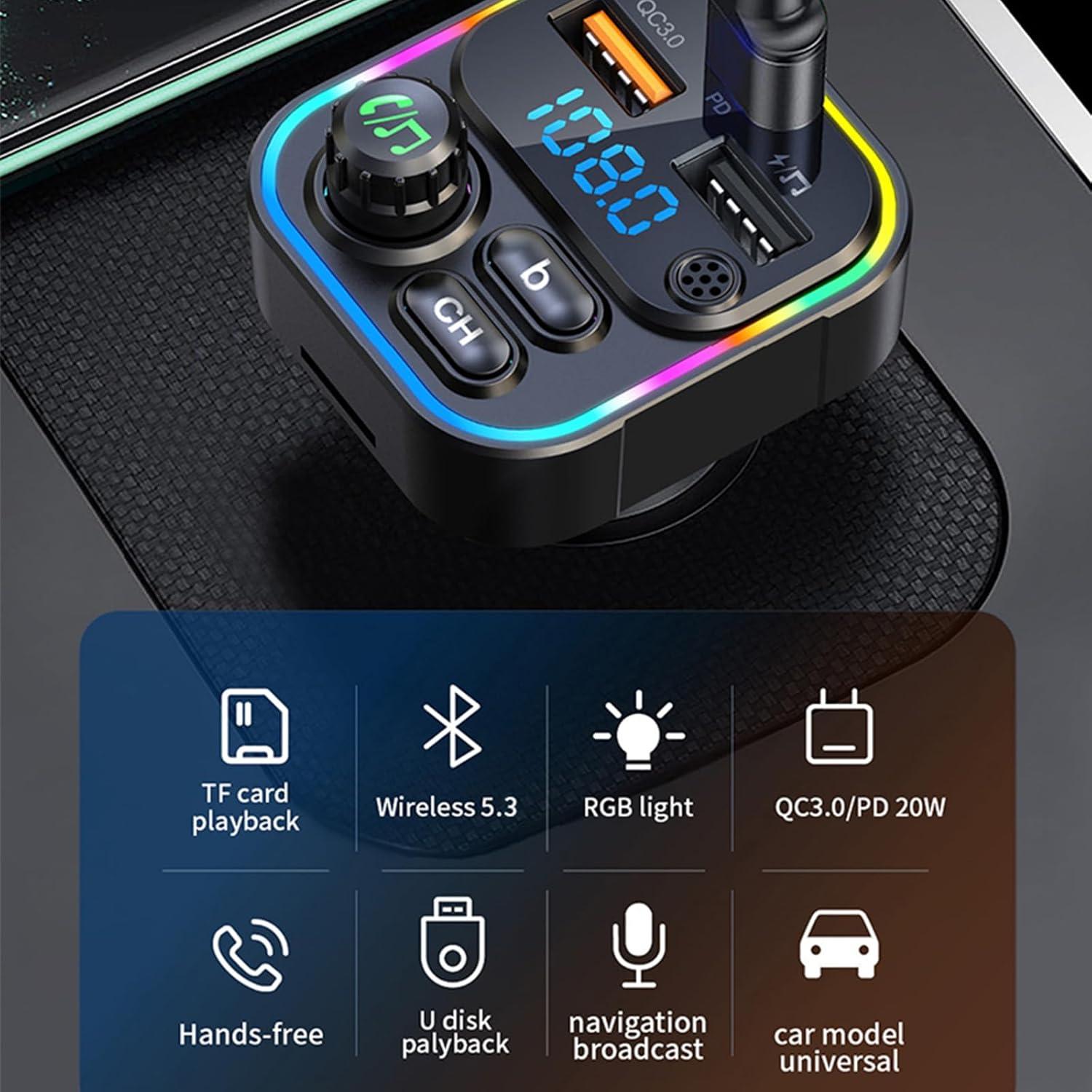 Transmisor FM Bluetooth EAHOSUCC C17 Cargador Rápido 22.5W