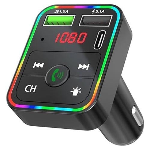 Transmisor FM Bluetooth COCO con Pantalla LED y Carga USB