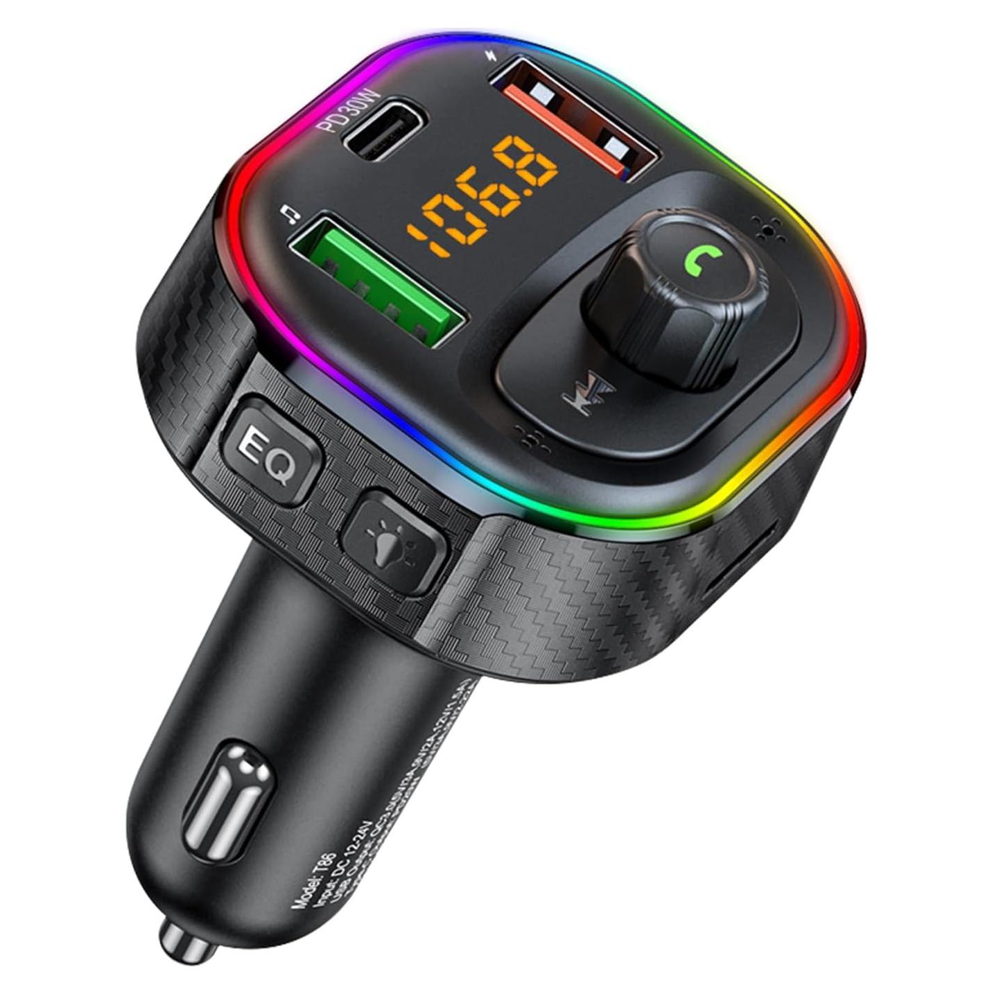 Adaptador de Coche Bluetooth SETHDA T86 FM Transmitter 48W