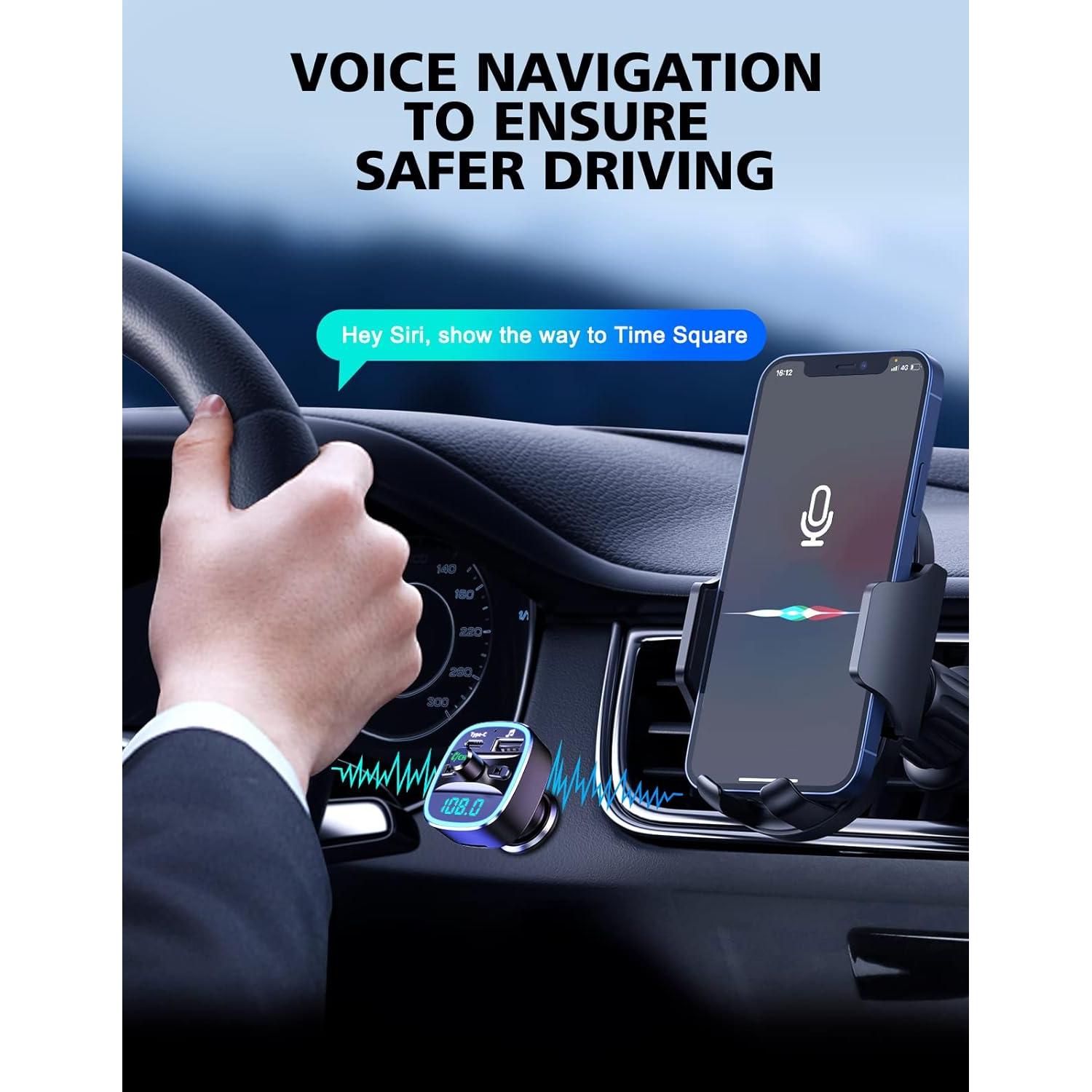 Transmisor FM Bluetooth RIWUSI T25C con carga rápida 20W