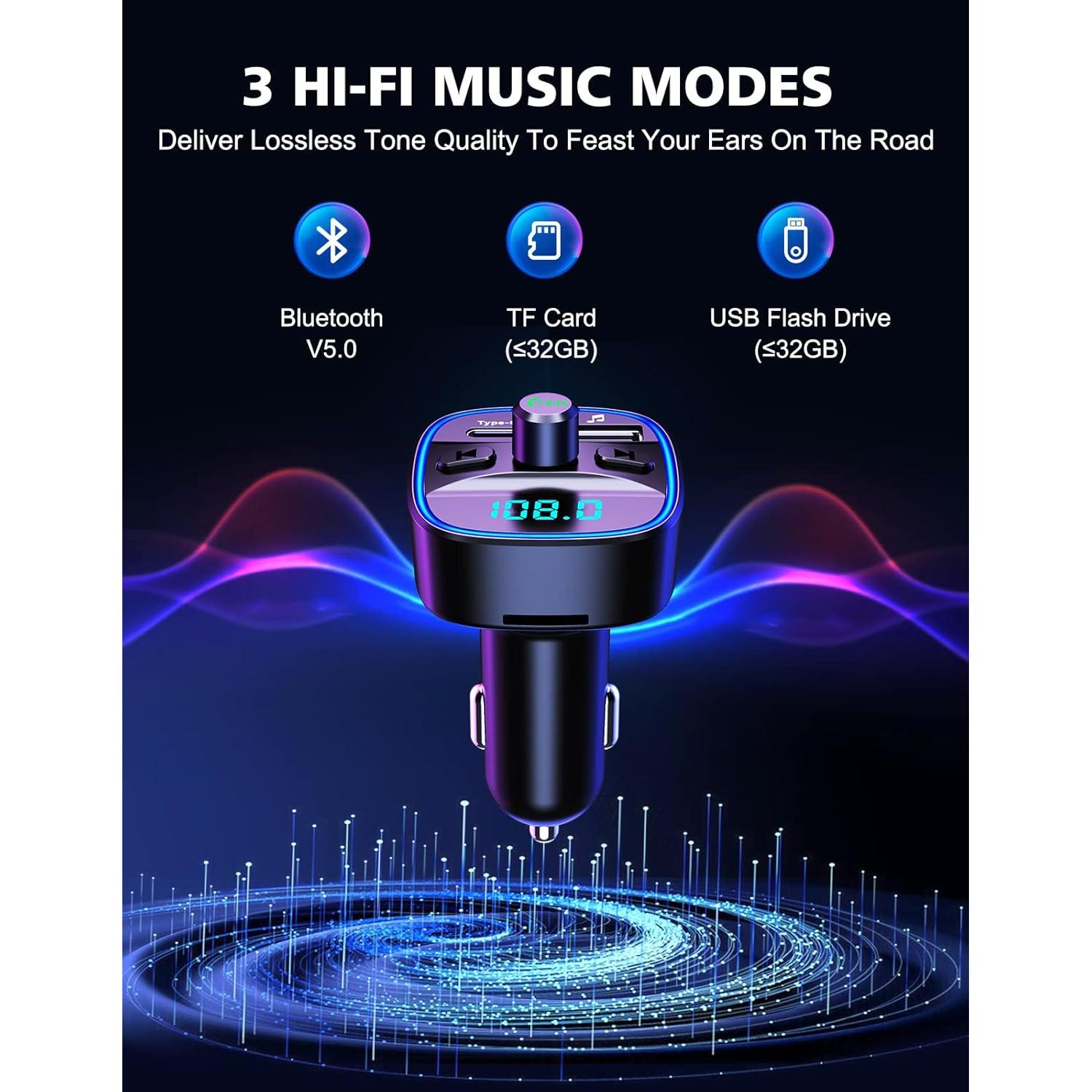 Transmisor FM Bluetooth RIWUSI T25C con carga rápida 20W