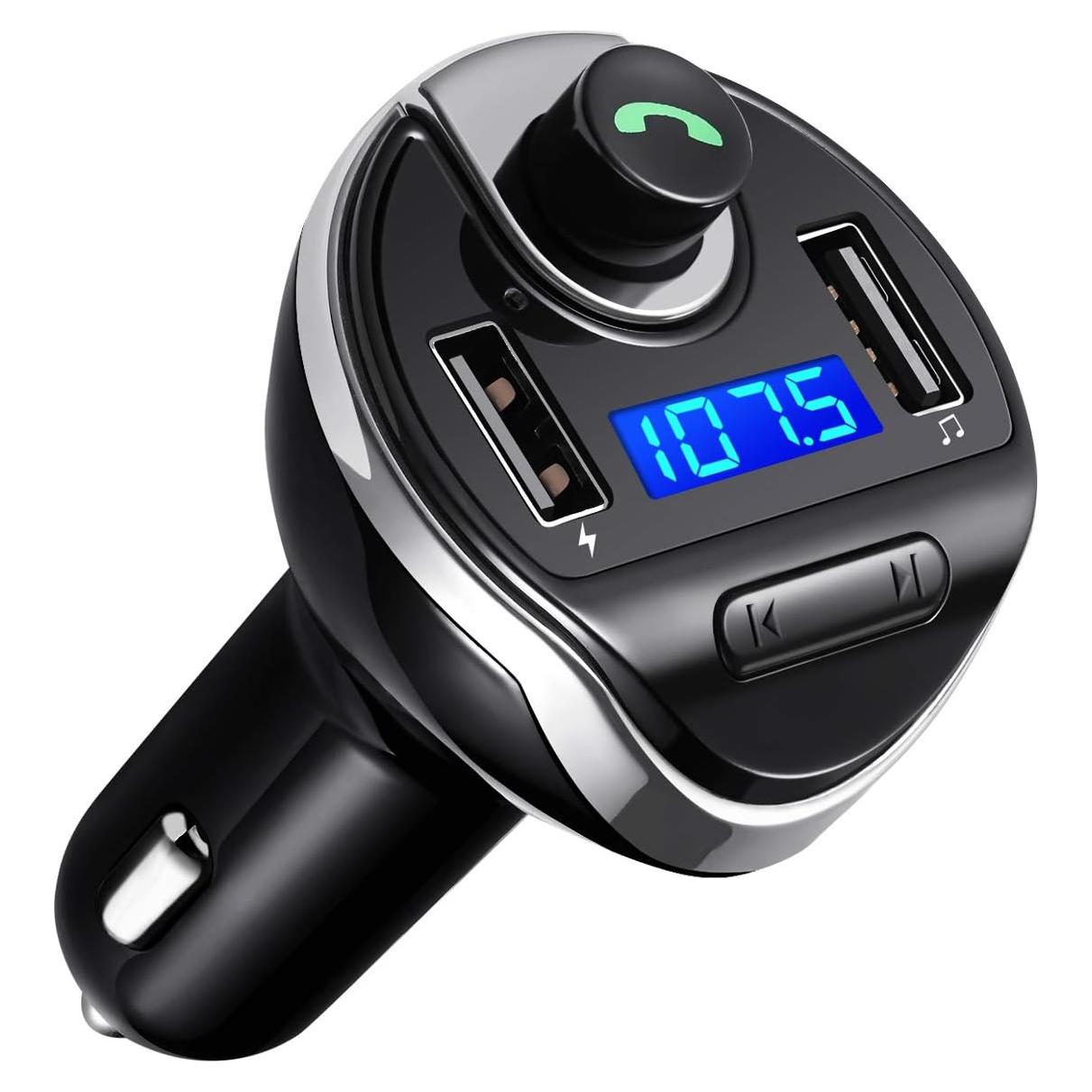 Adaptador Bluetooth Criacr para Coche, Transmisor FM y Cargador USB
