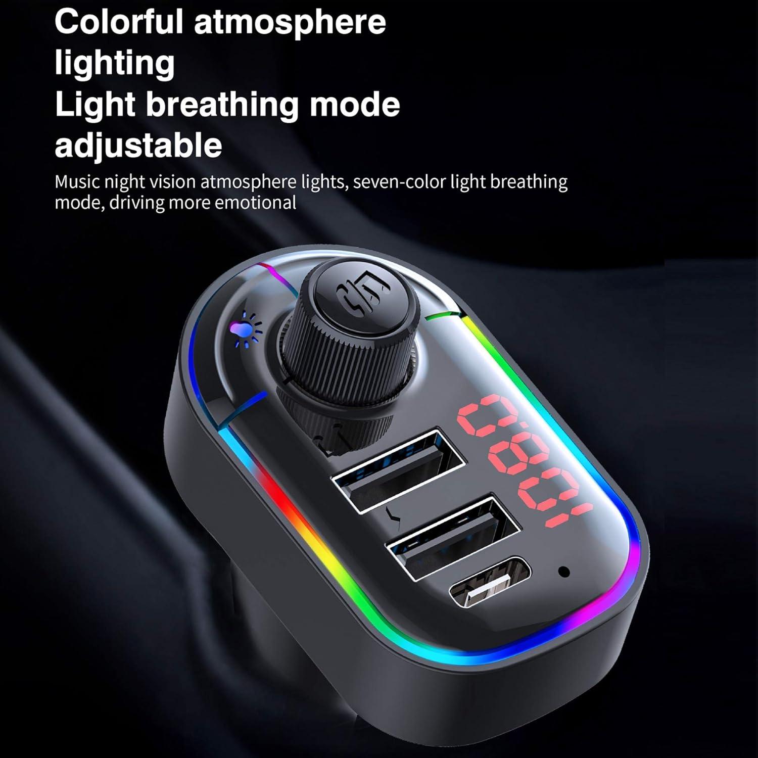 Transmisor FM Bluetooth 5.0 Eessley para coche con carga rápida