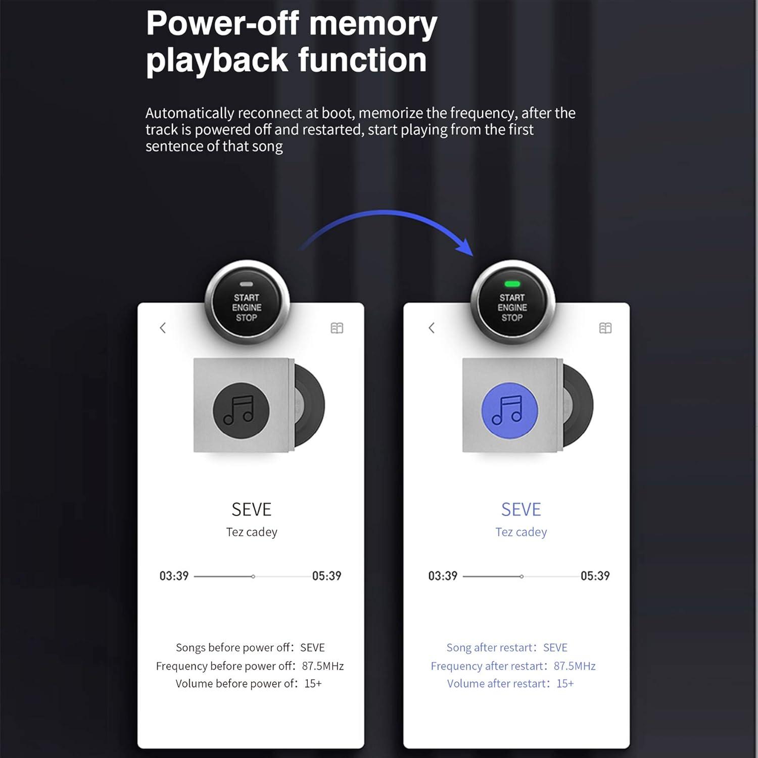 Transmisor FM Bluetooth 5.0 Eessley para coche con carga rápida