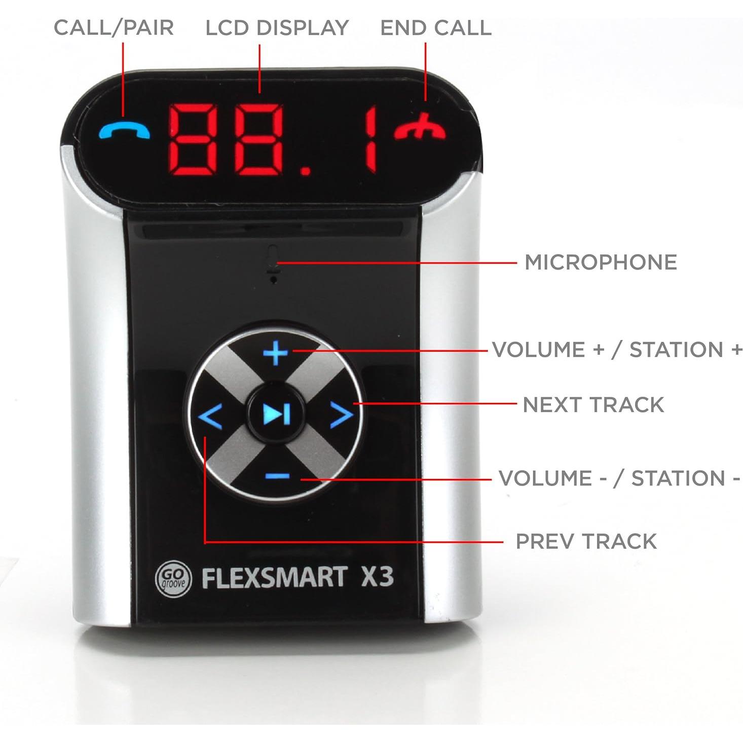 Adaptador Bluetooth GOgroove FlexSMART X3 Mini para Coche