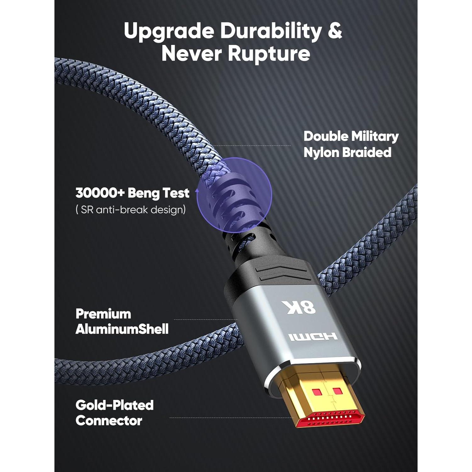 Cable HDMI 2.1 Highwings 2m Ultra Alta Velocidad 48Gbps