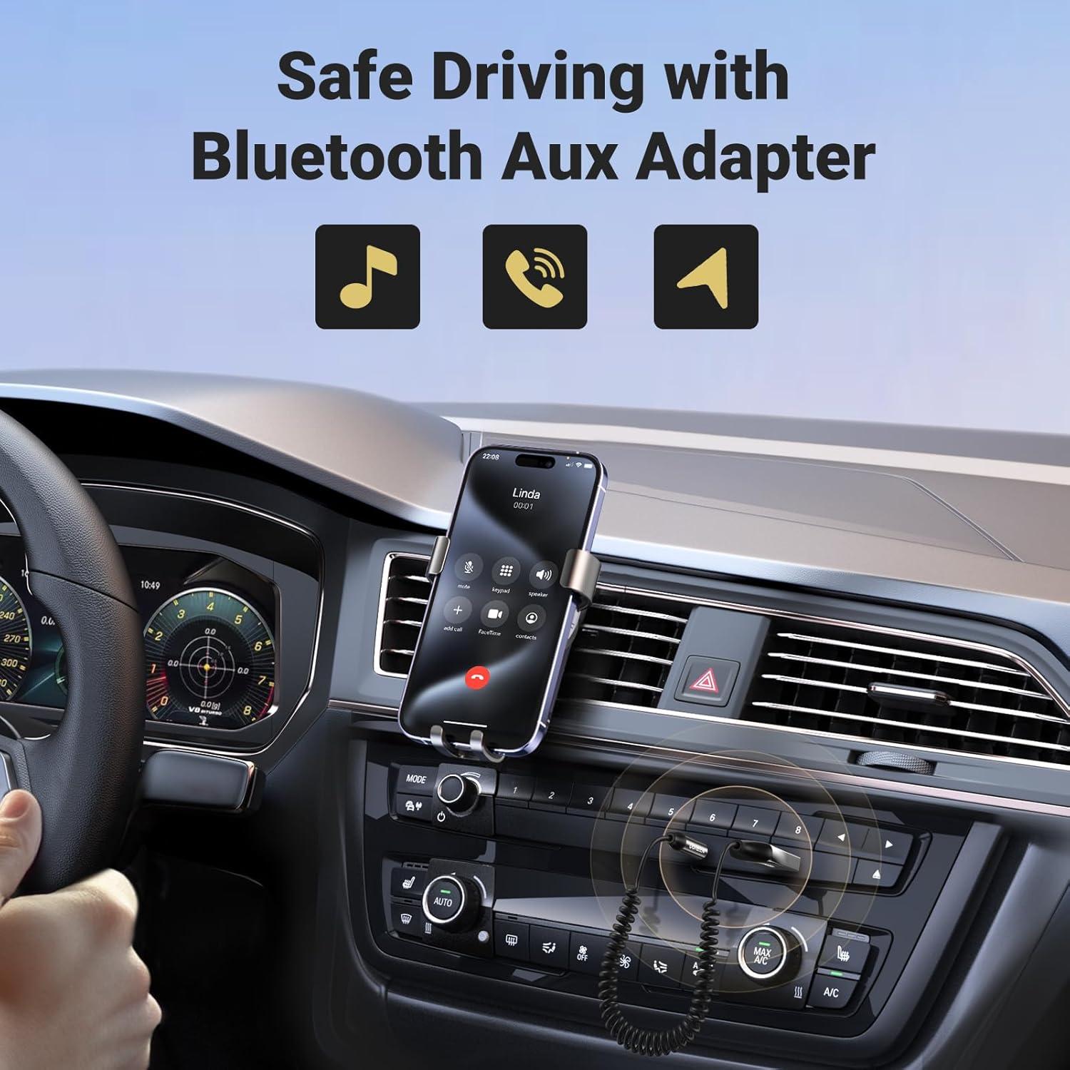 Adaptador Bluetooth UGREEN 3.5mm con Micrófono para Coche