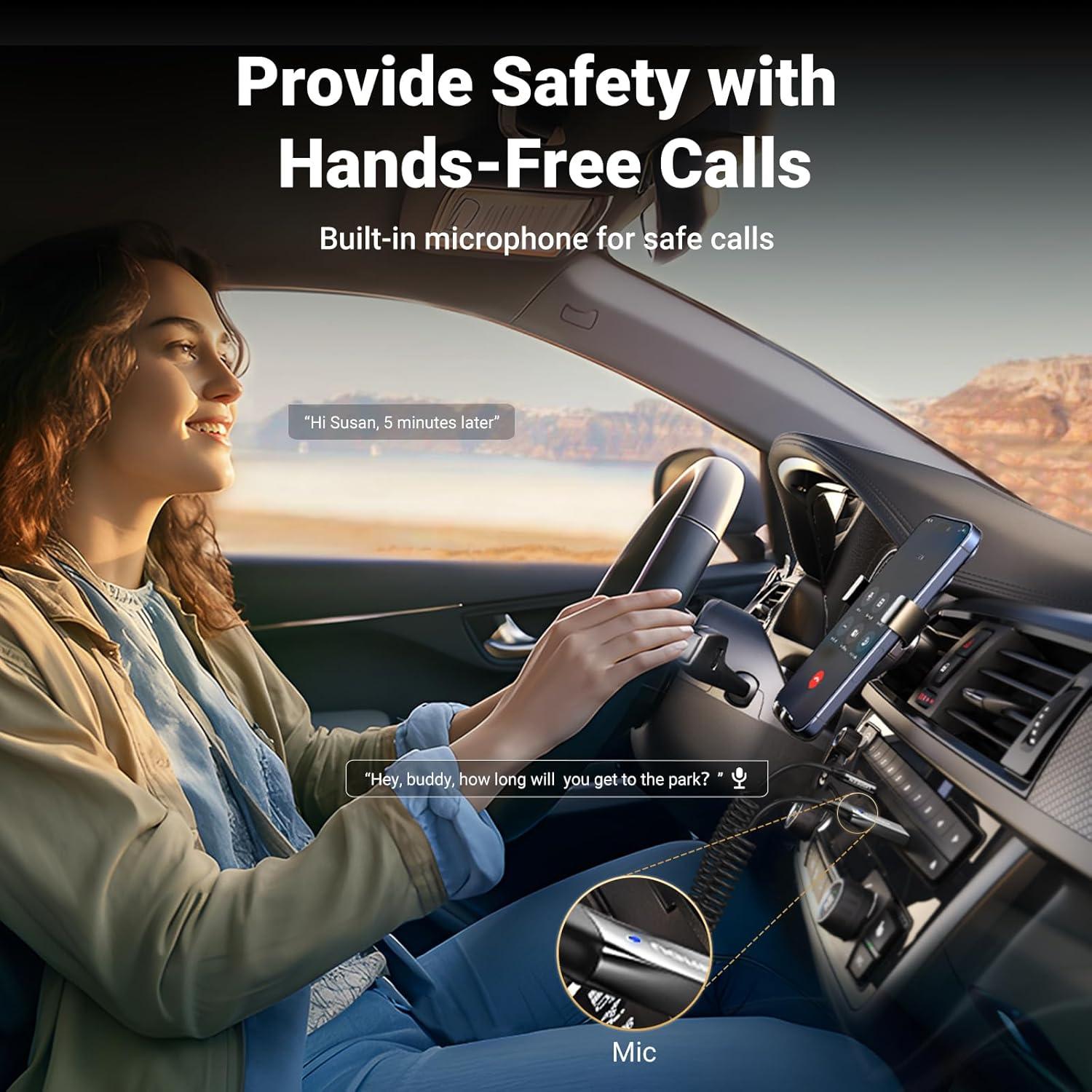 Adaptador Bluetooth UGREEN 3.5mm con Micrófono para Coche