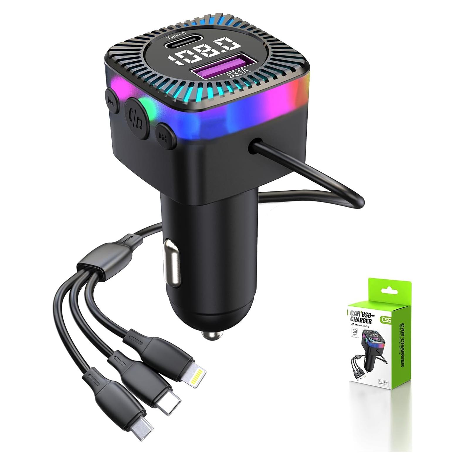 Transmisor FM Bluetooth 5.3 EAHOSUCC con Cargador USB-C 66W