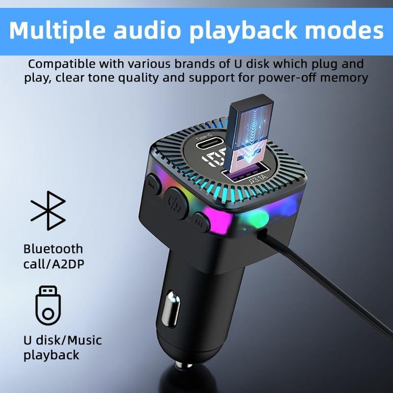 Transmisor FM Bluetooth 5.3 EAHOSUCC con Cargador USB-C 66W