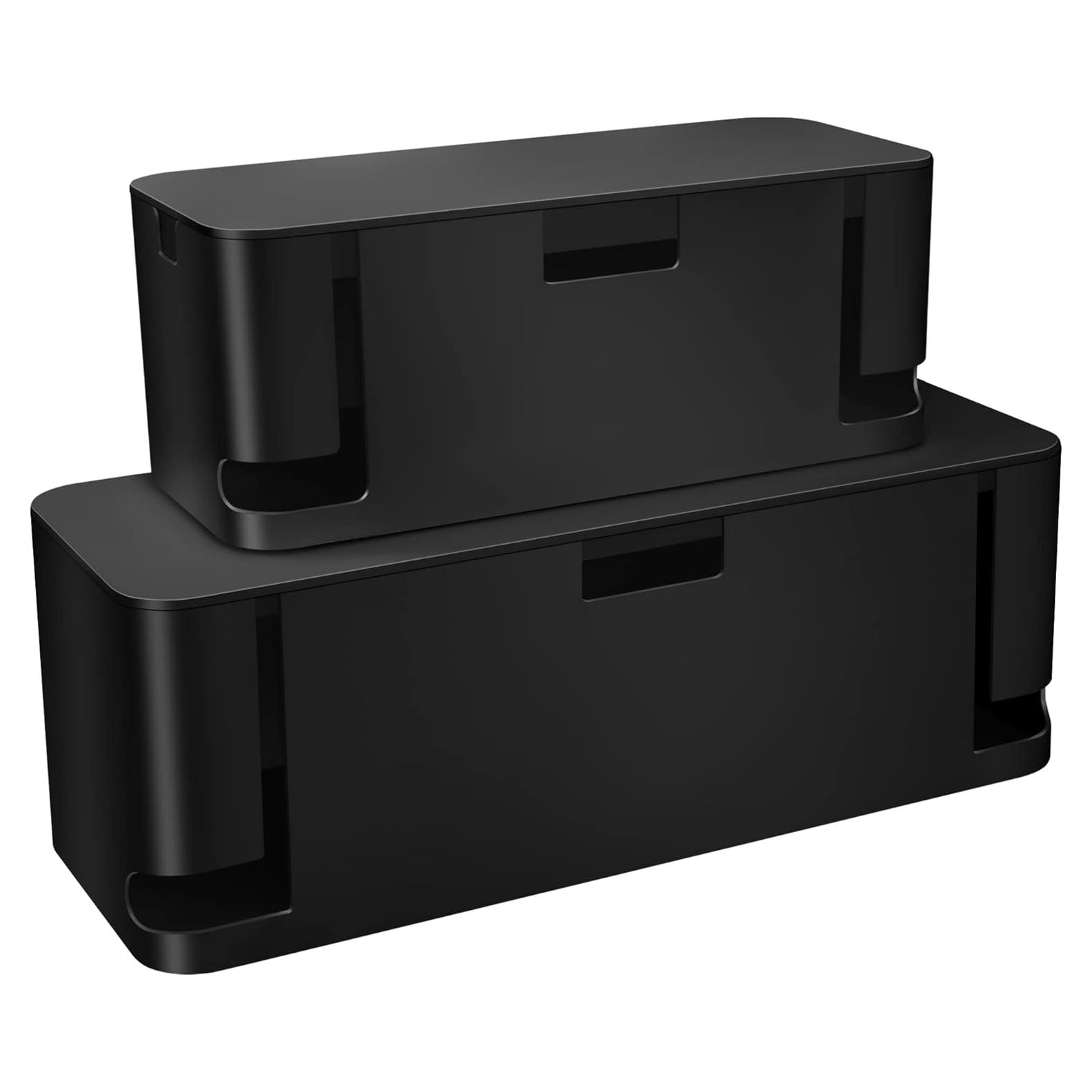 Caja Organizadora de Cables ZhiYo - Paquete de 2, Negro, XL y M
