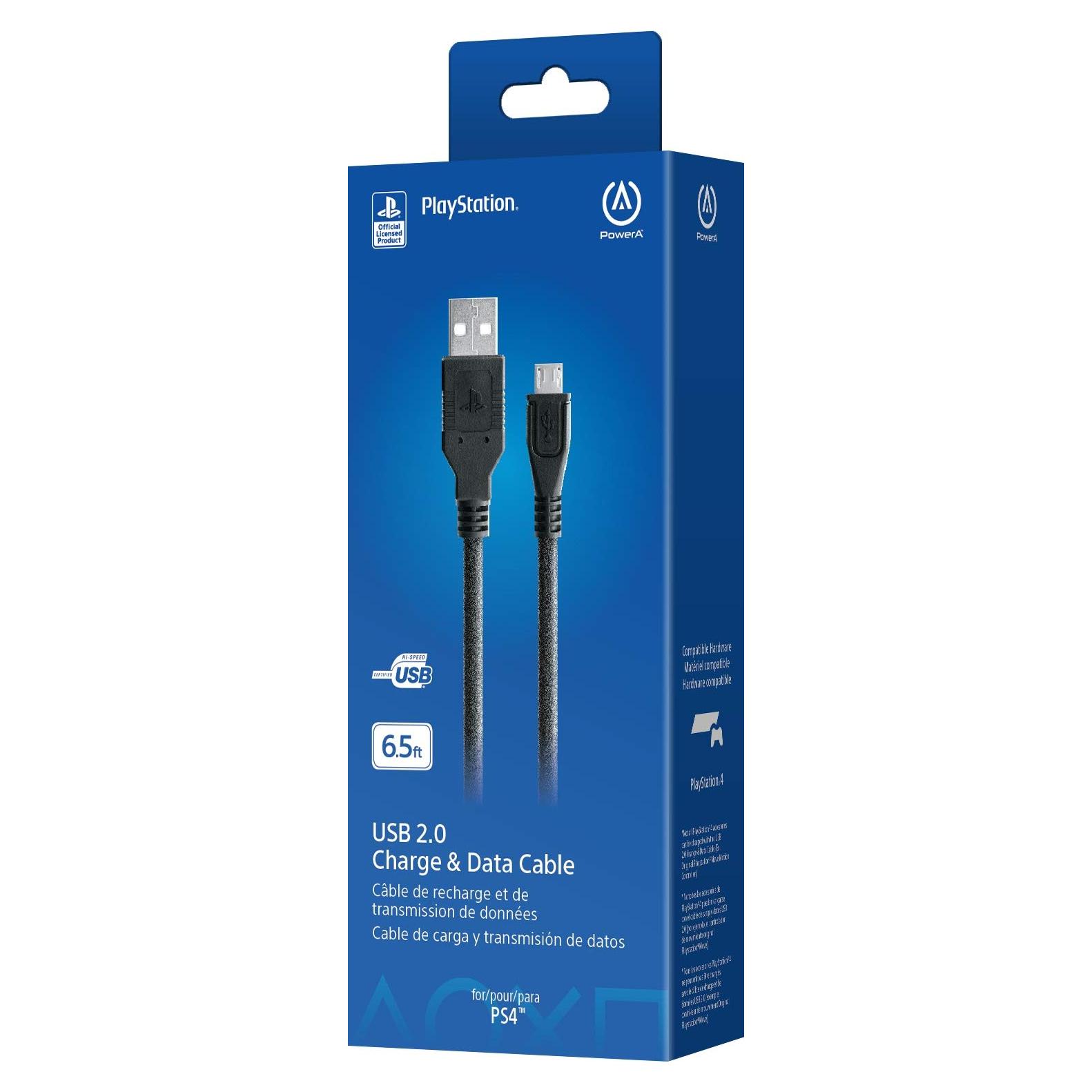 Cable de Carga USB PowerA para PS4 - 1.98m, Alta Velocidad