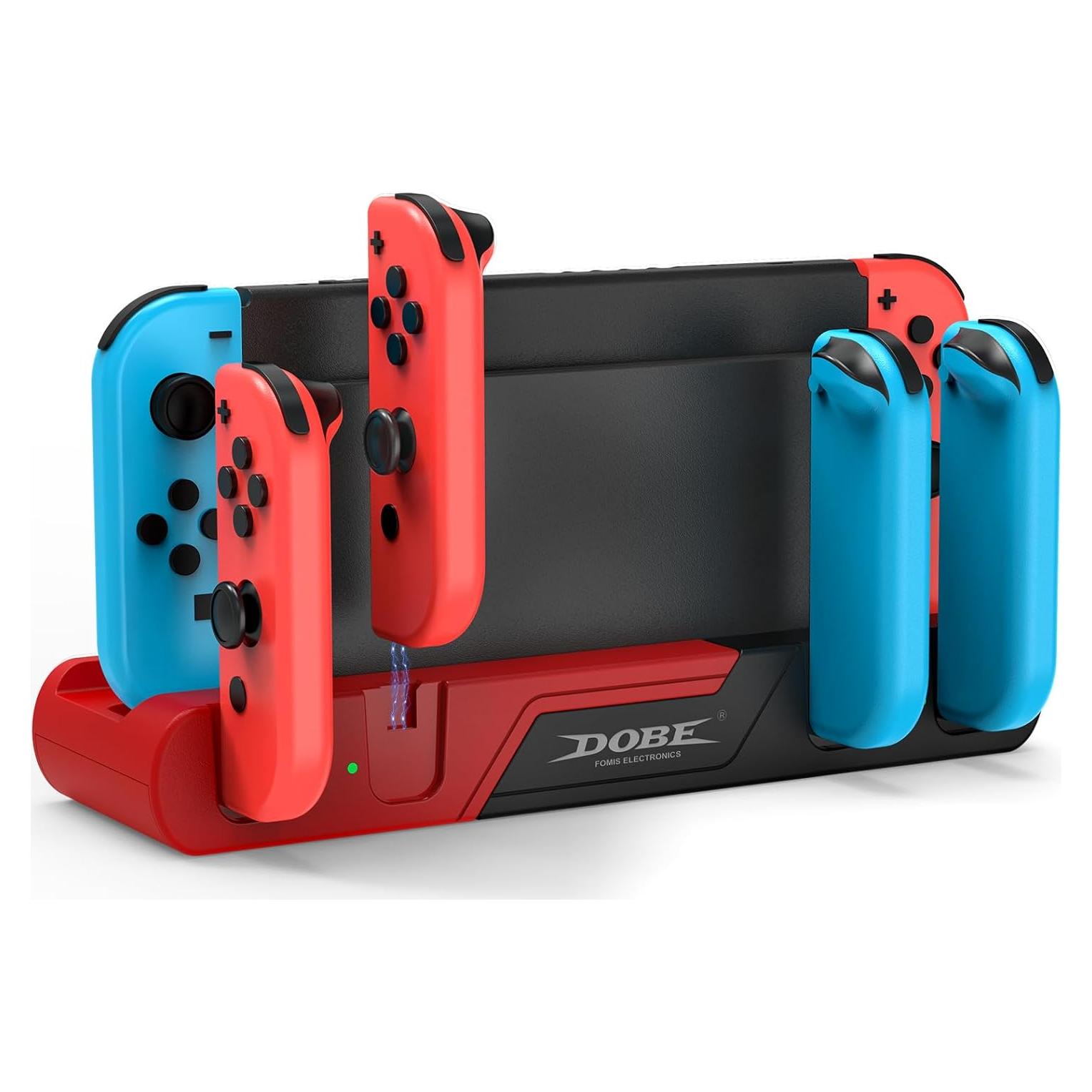 Base de Carga DOBE para Nintendo Switch y OLED - Carga 4 Joy-Con