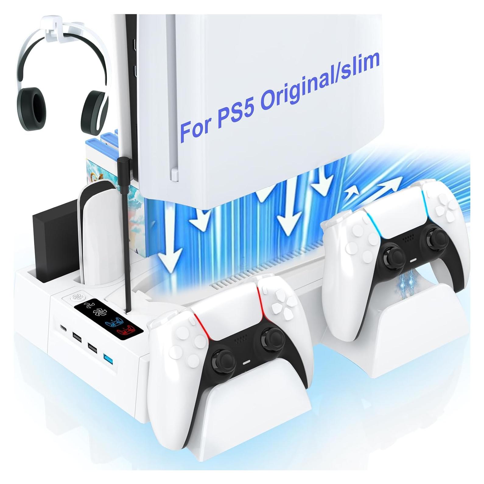 Estación de Enfriamiento y Carga PS5 Fivtek con Ventilador y USB