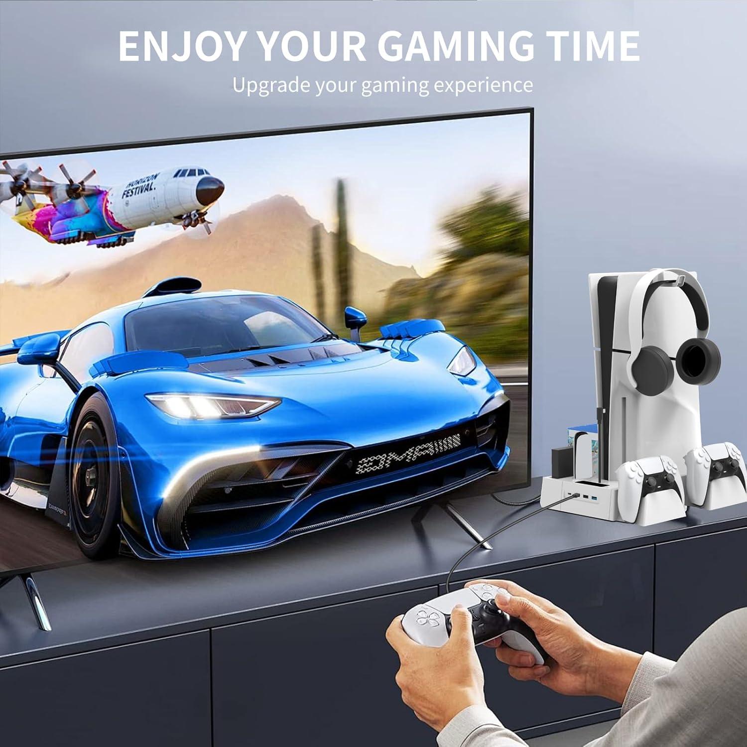 Estación de Enfriamiento y Carga PS5 Fivtek con Ventilador y USB