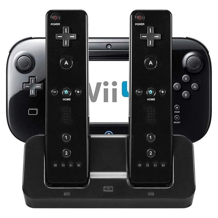 Base de Carga 3 en 1 eLUUGIE para Wii U Gamepad y Controladores