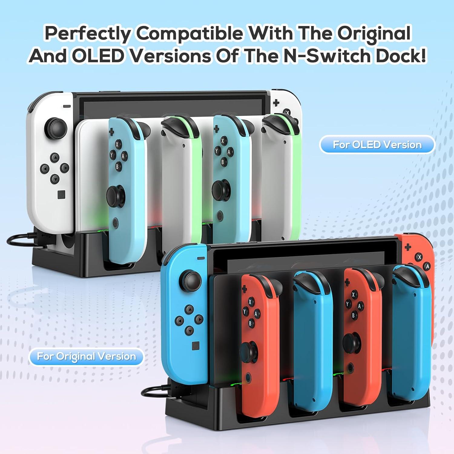 Base de Carga para Joy-Con Nintendo Switch Klipdasse - Carga Simultánea 6 Controladores