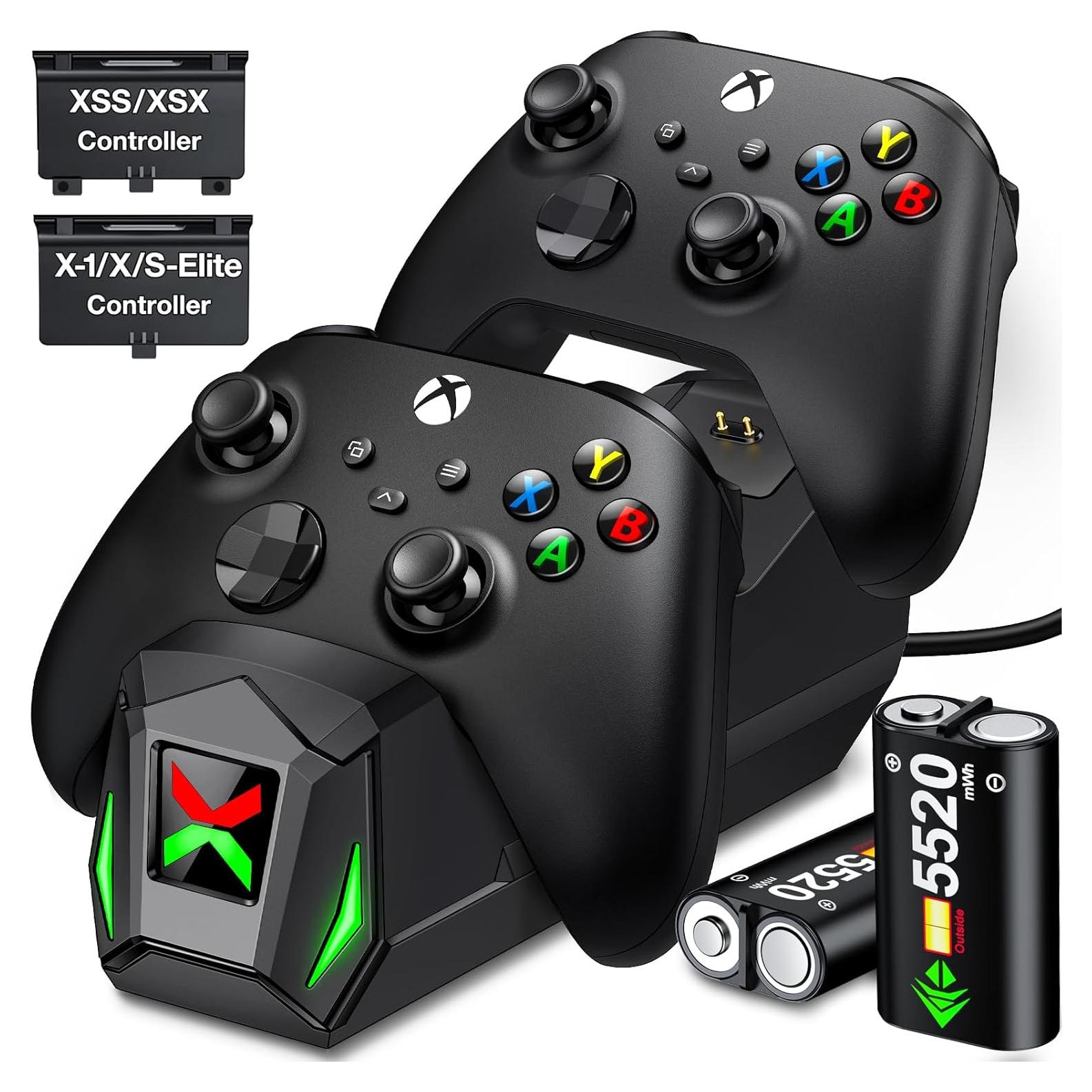 Estación de Carga Doble NealGamefy para Controladores Xbox - 2 Baterías 5520mWh