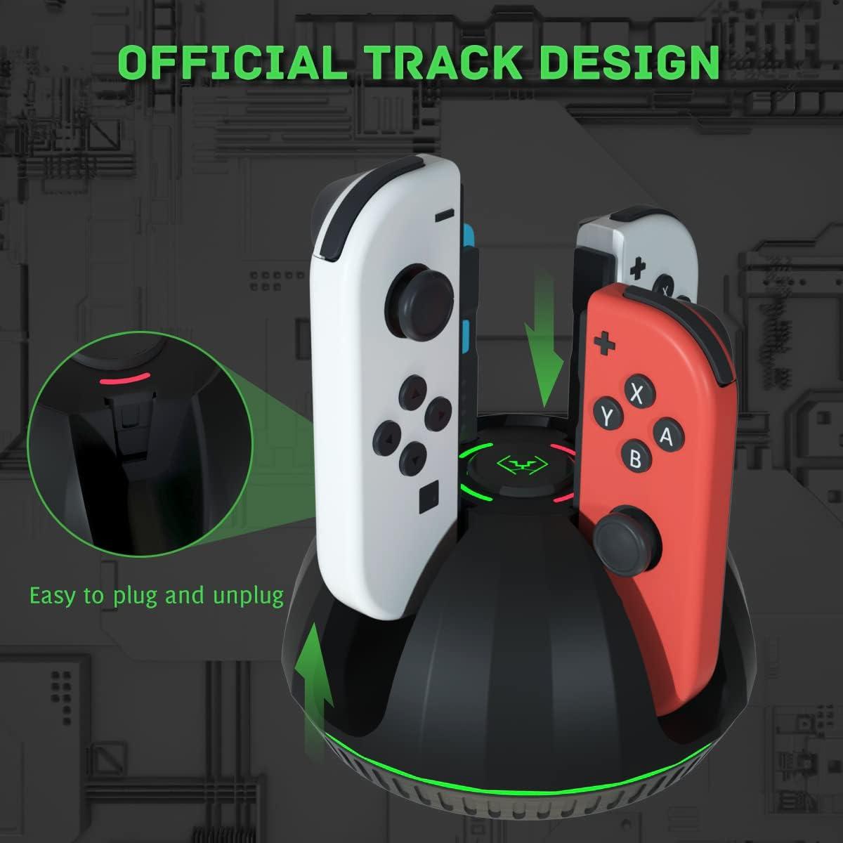 Dock de Carga para Joy-Con Nintendo Switch PURBHE - 4 en 1 con LED