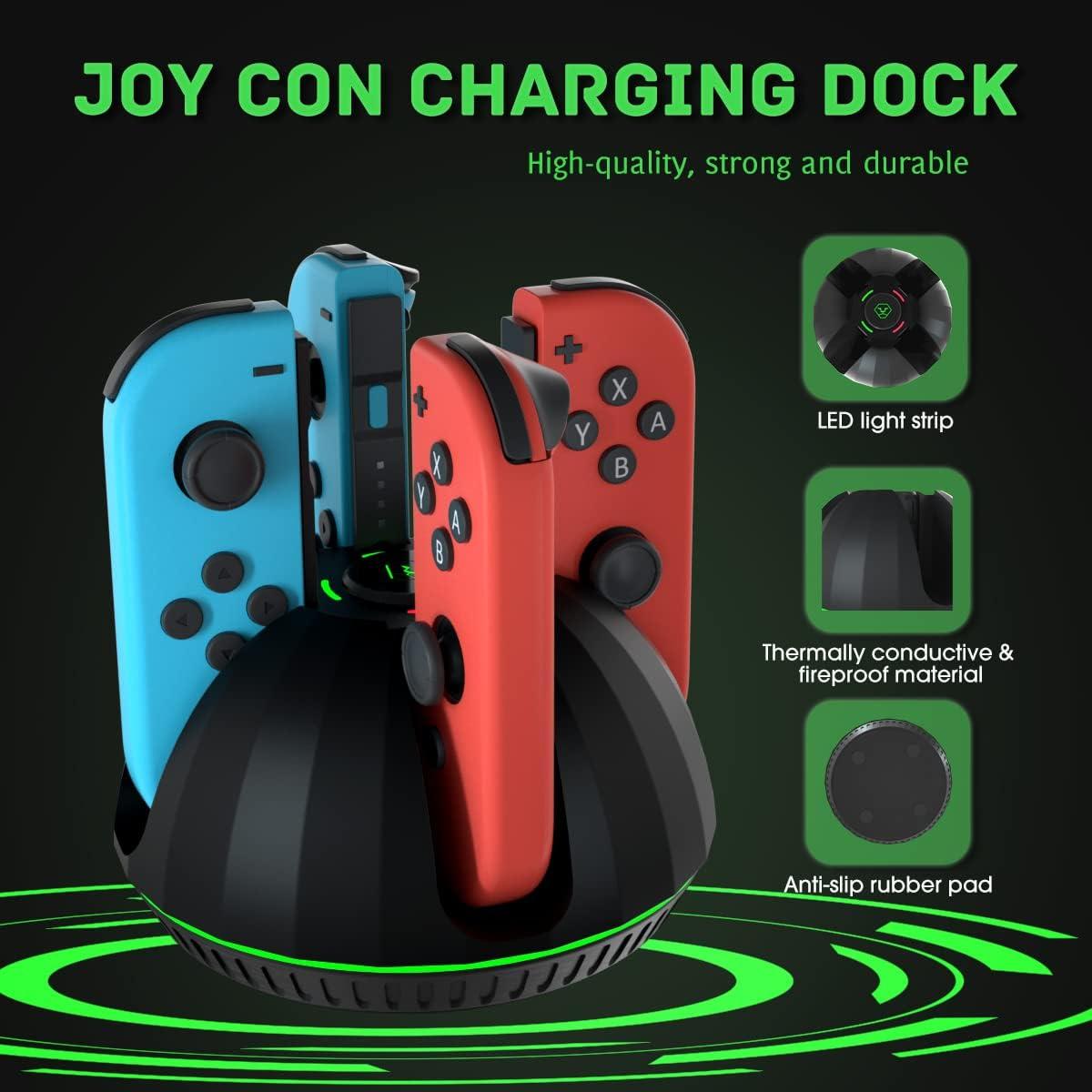 Dock de Carga para Joy-Con Nintendo Switch PURBHE - 4 en 1 con LED