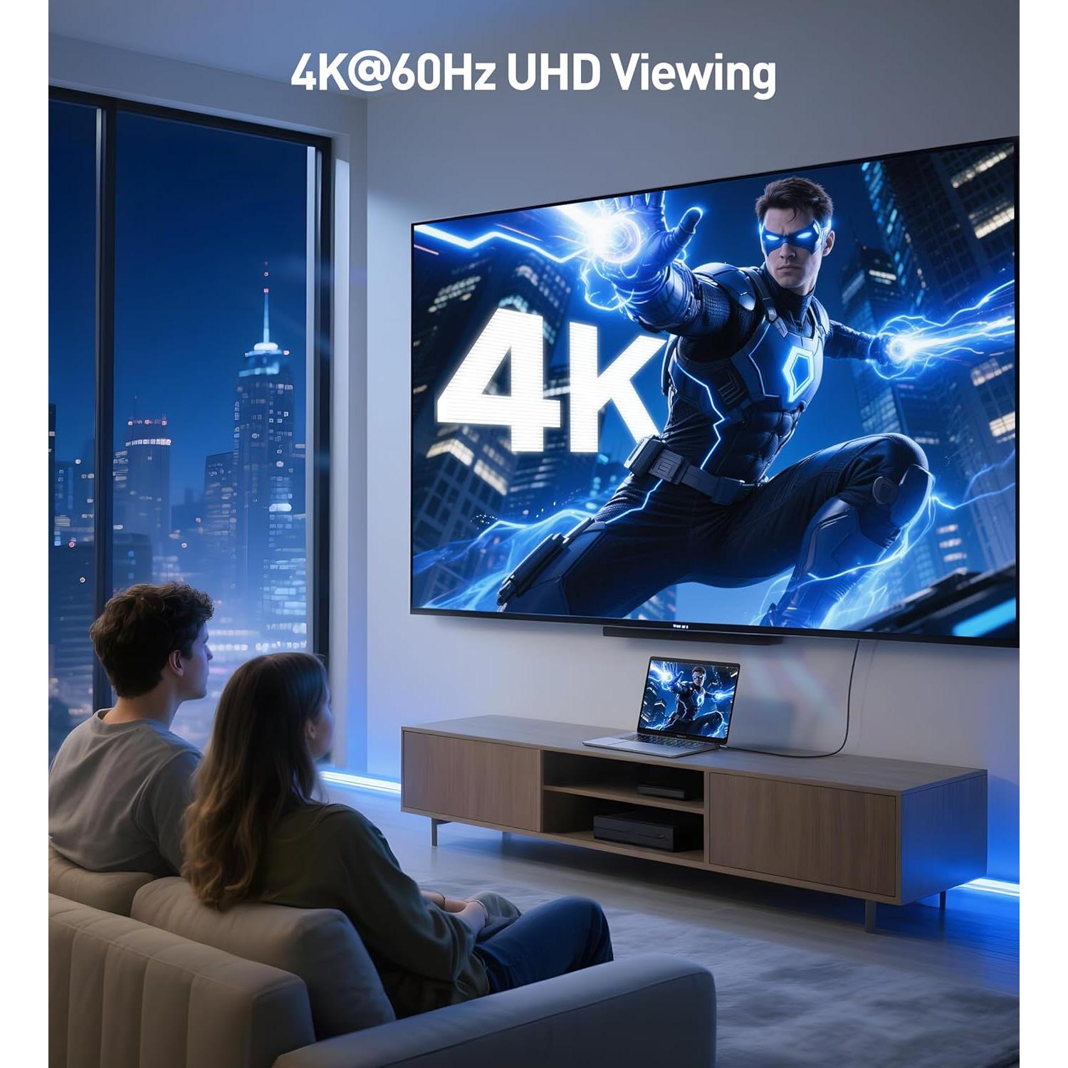 Cable HDMI Ultra Delgado Cable Matters 1.83m 4K 60Hz - Paquete de 2