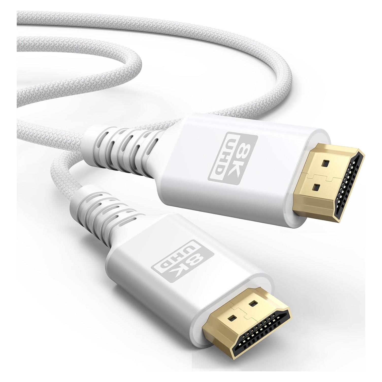 Cable HDMI 2M UVOOI Blanco 8K 48Gbps Alta Velocidad