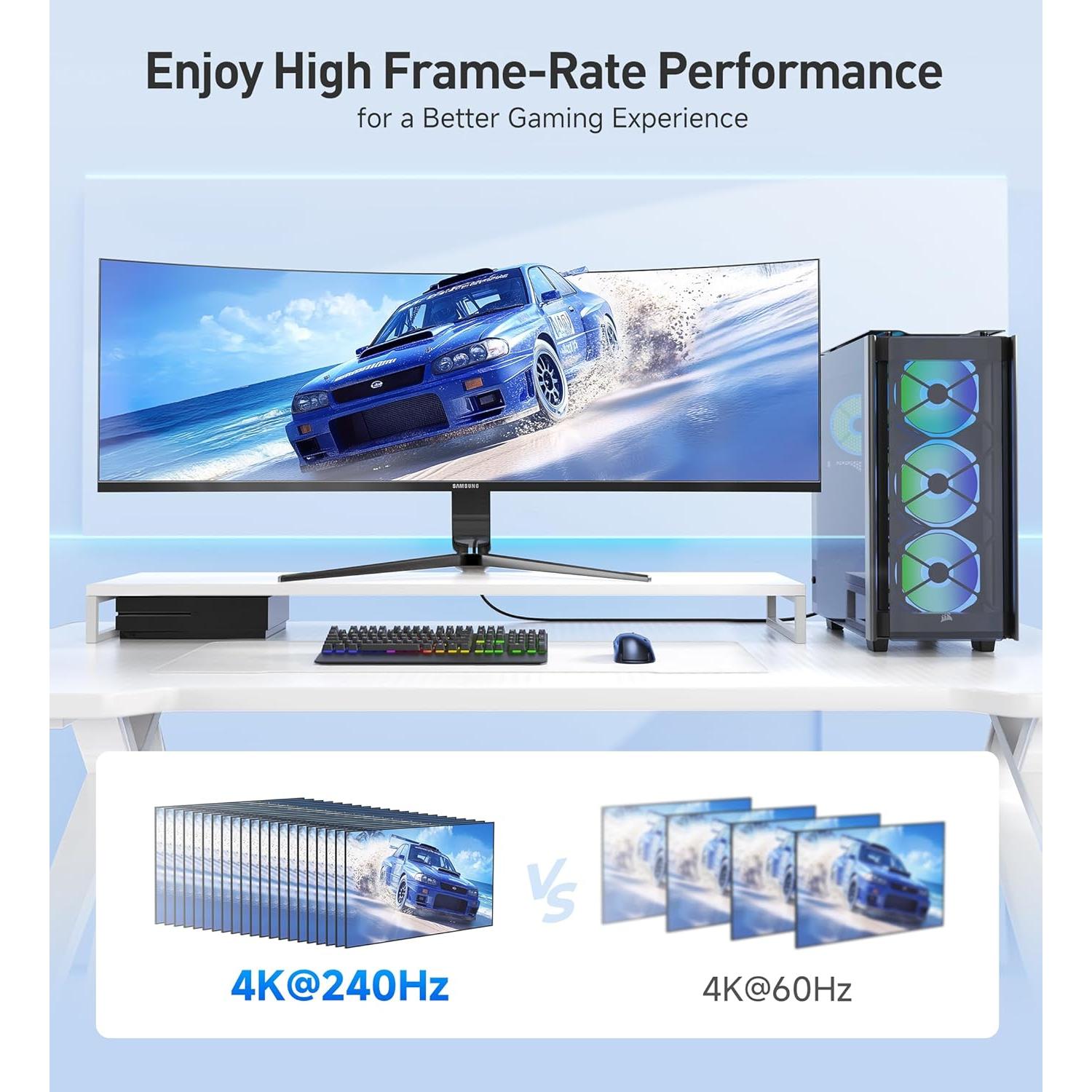 Cable HDMI 8K 48Gbps Cable Matters 2m Ángulo Derecho Negro