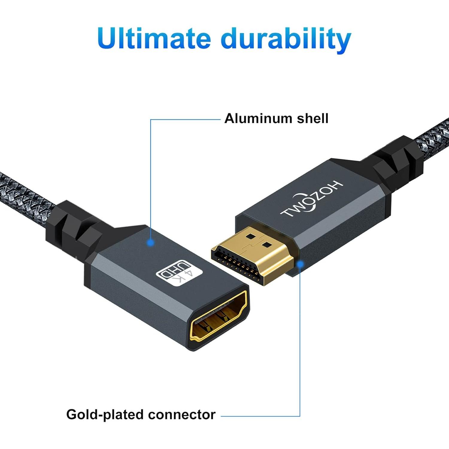 Cable de Extensión HDMI Twozoh 2M 4K 60Hz Macho a Hembra