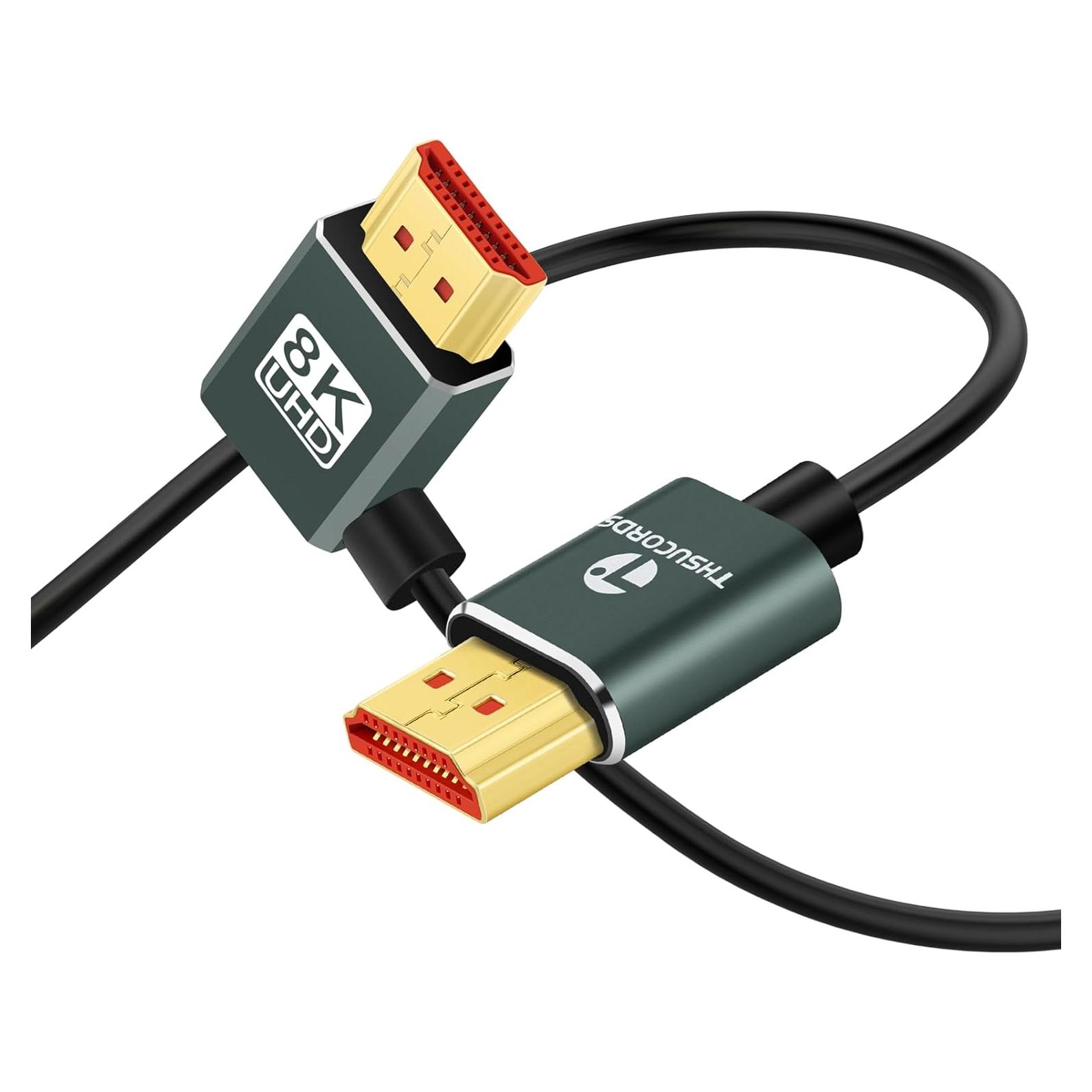Cable HDMI 2.1 Ultra Delgado 8K 90 Grados 2.0M Thsucords