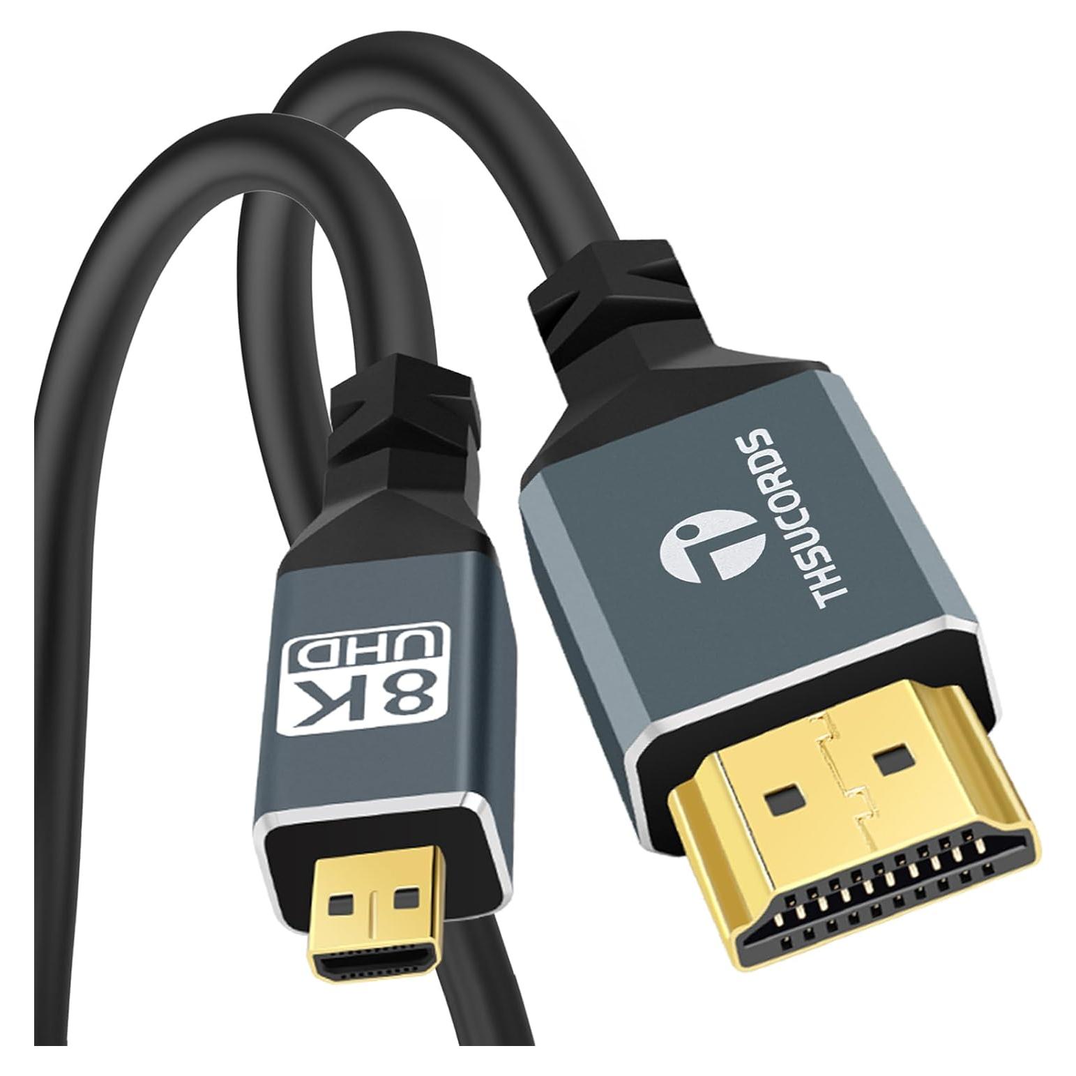 Cable Micro HDMI a HDMI 2m Jinglong 8K 60Hz 48Gbps Flexible