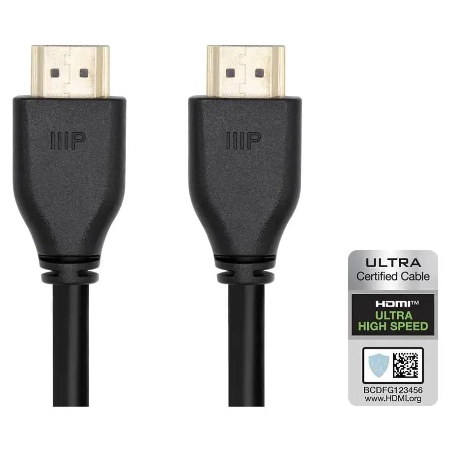 Cable HDMI 2.1 Monoprice 8K 60Hz 48Gbps 6.1m Negro