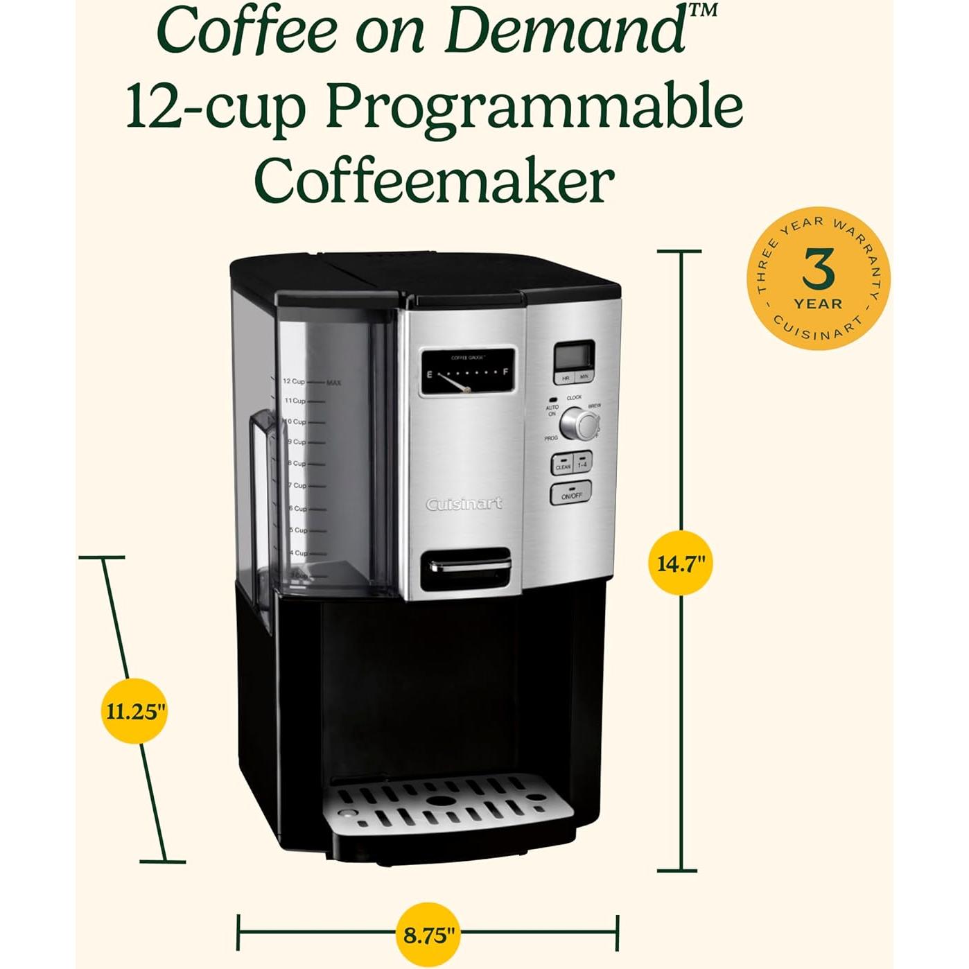 Cafetera de Goteo Programable Cuisinart DCC-3000P1 12 Tazas