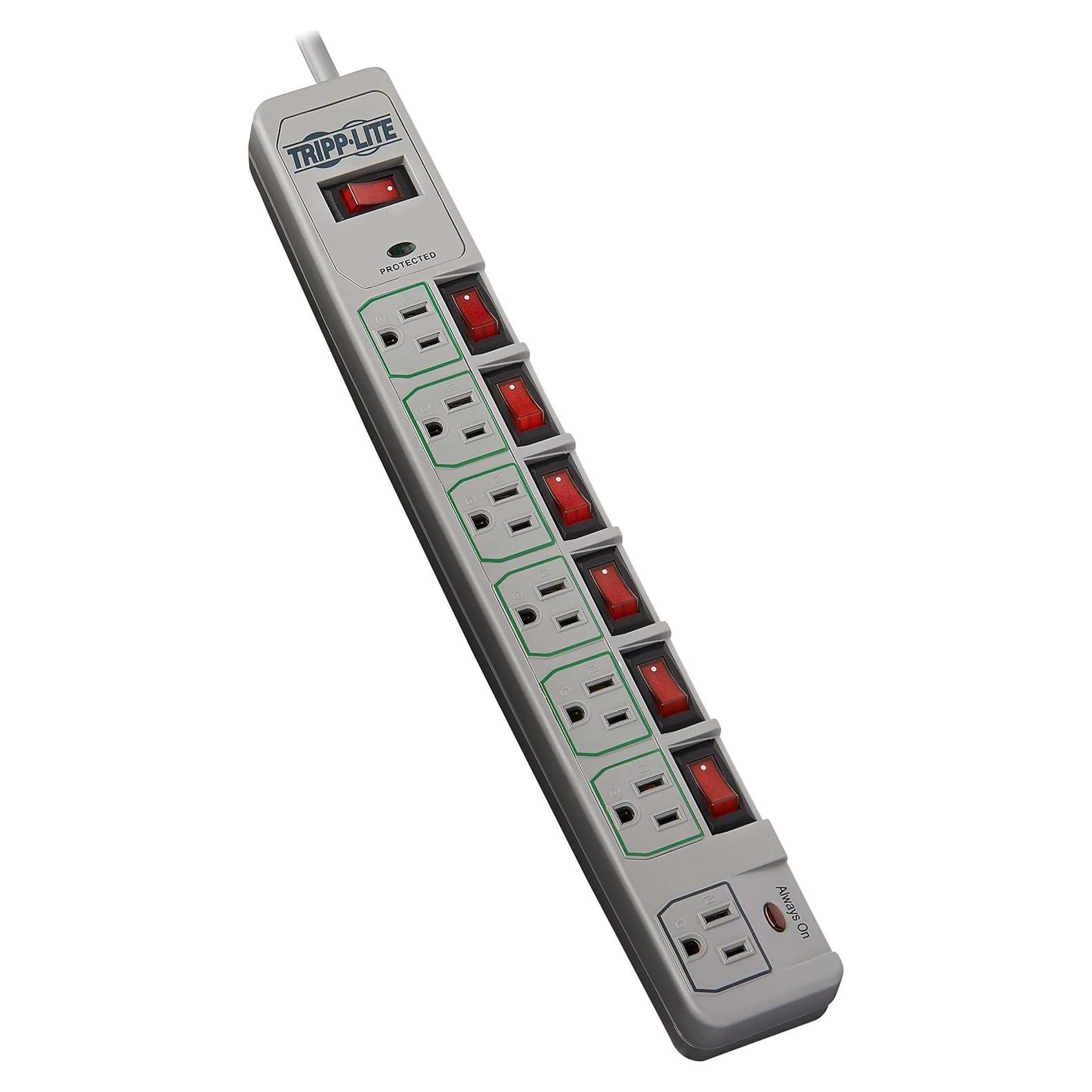 Protector de Sobretensión Tripp Lite TLP76MSG 7 Salidas Gris