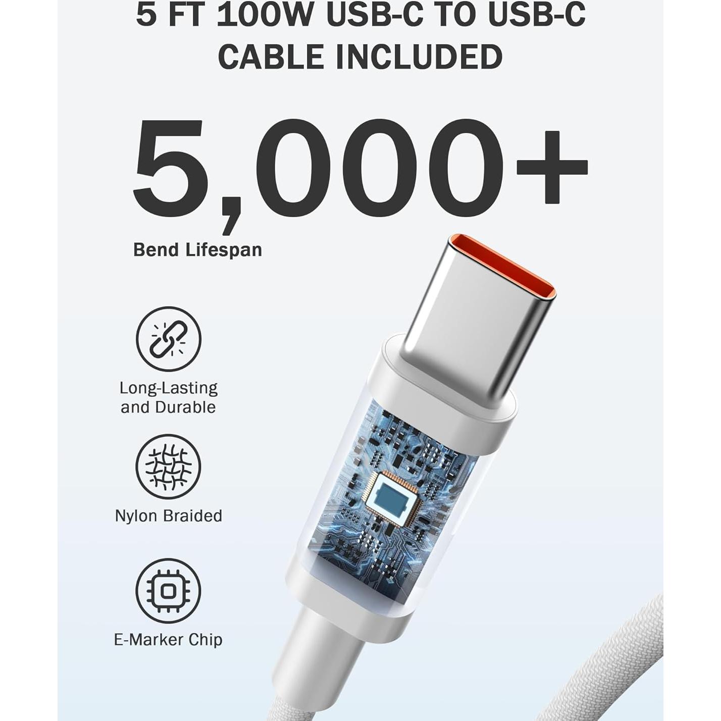 Cargador WeLink 67W GaN USB-C Plegable 3 Puertos para MacBook