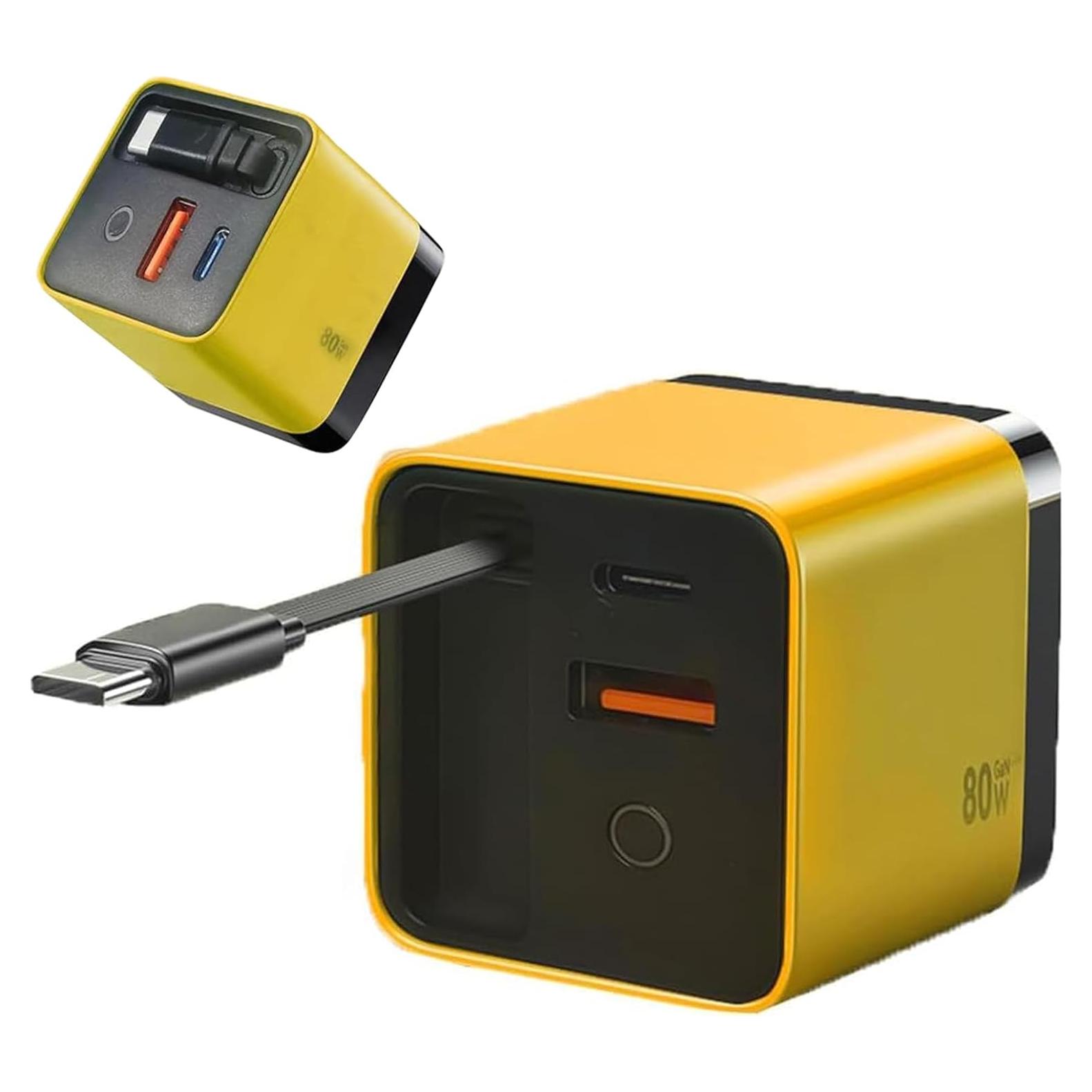 Cargador Rápido 80W Gan 3 en 1 Genérico con 2 USB y Tipo-C