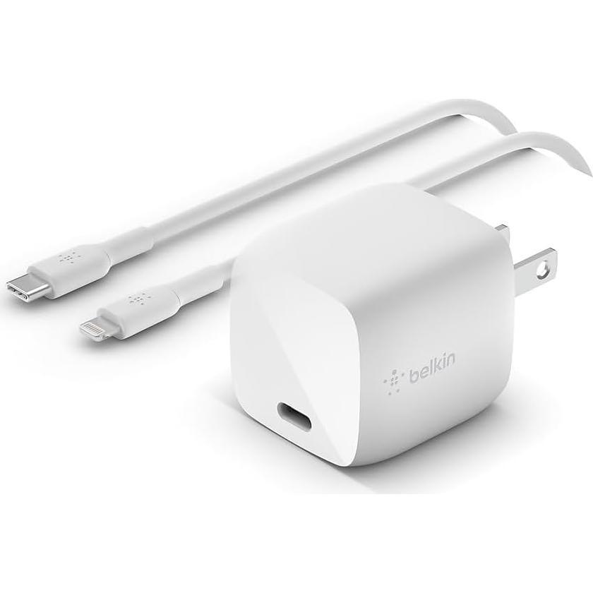 Cargador de pared USB C Belkin 30W GaN + Cable Lightning 1m
