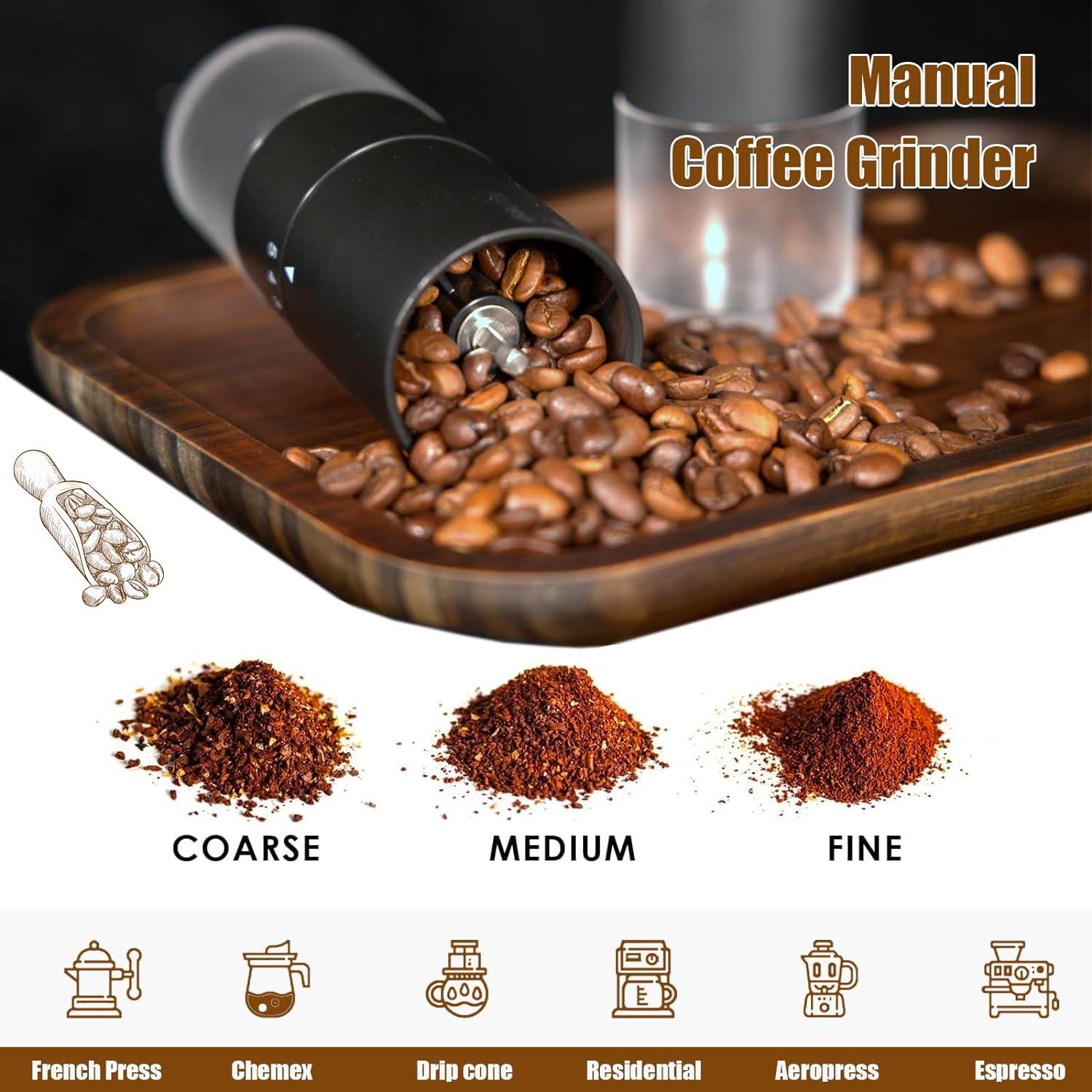 Molino de Café Manual EZLucky - Muela Cerámica Ajustable 5 Niveles