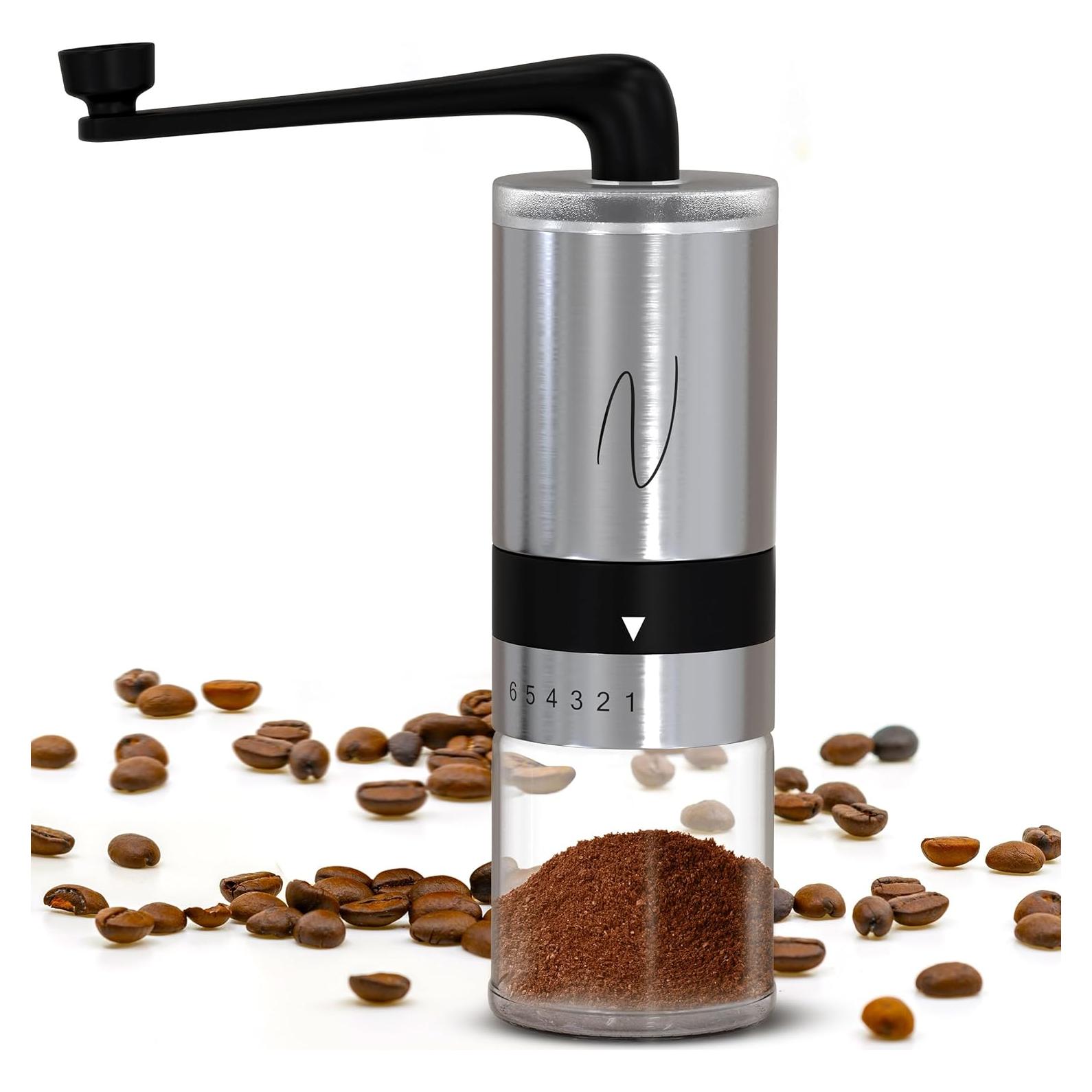 Molino de Café Manual Café Nocturno - Acero Inoxidable, 6 Niveles