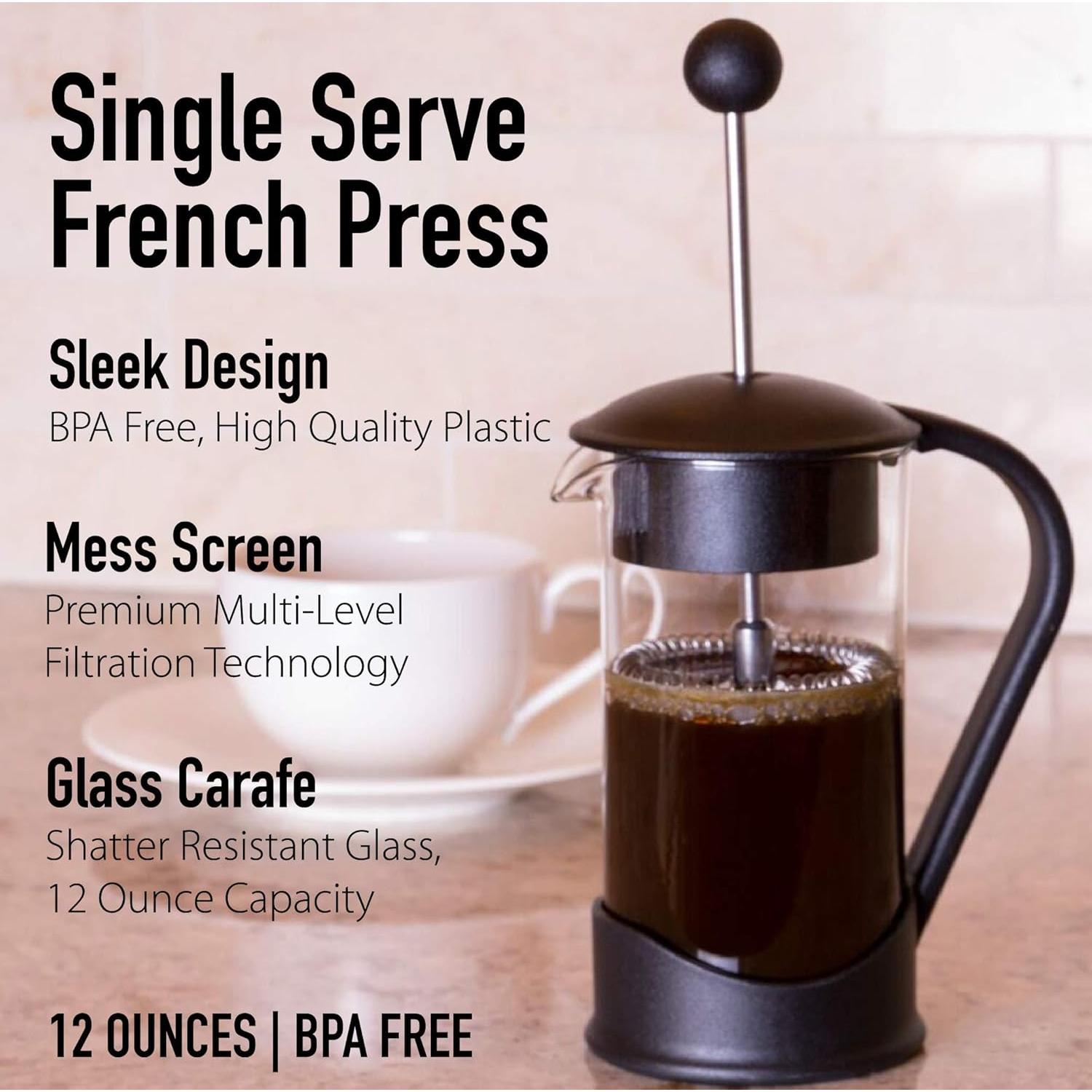 Cafetera Prensa Francesa Clever Chef 2 Tazas Negra 0.4L
