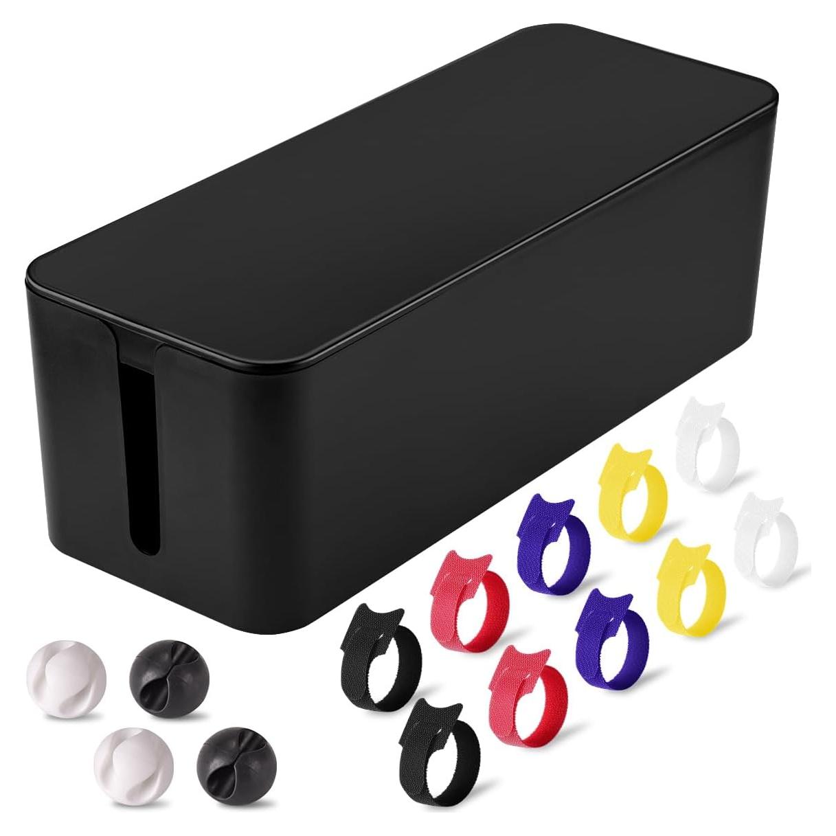 Caja Organizadora de Cables Tuwechen Grande Negra - 40.9x15.7 cm